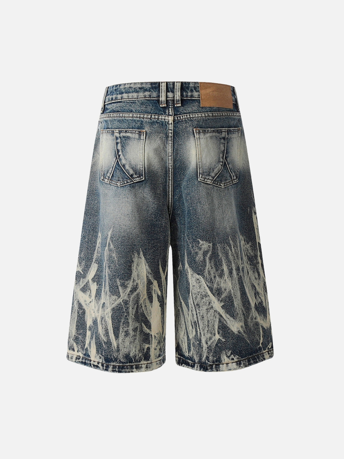 BLAU FLAMES - Baggy Graphic Jorts Blue | TEENWEAR.EU