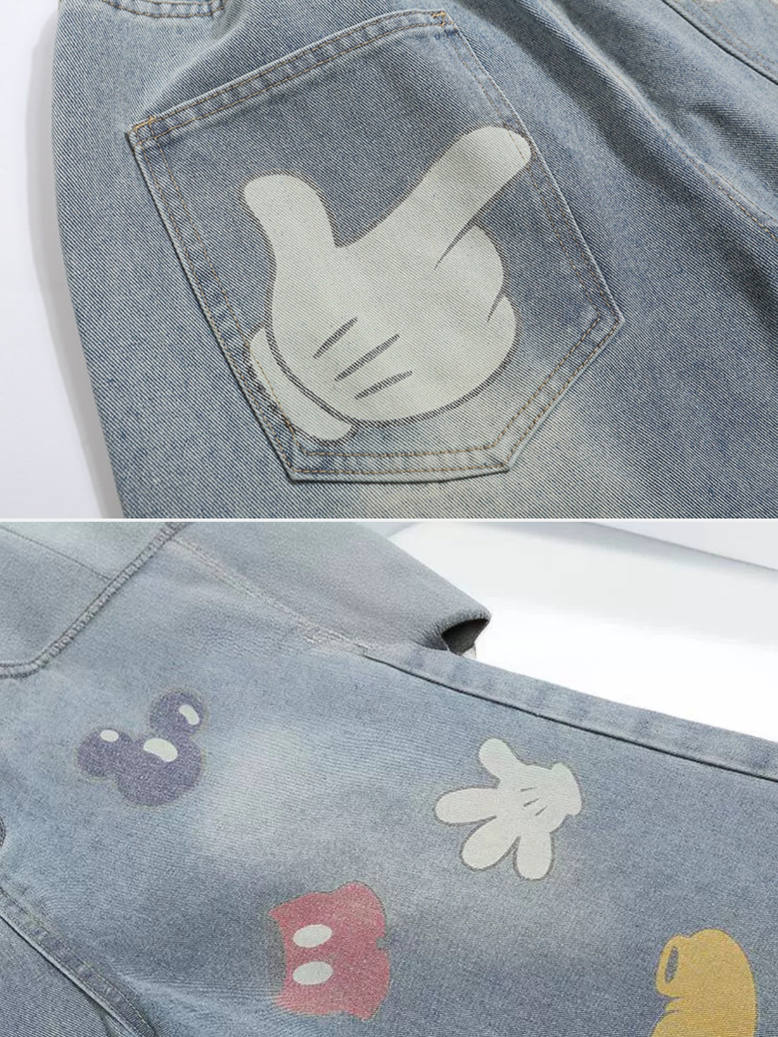 MICKEY - Baggy Graphic Shorts Blue | TEENWEAR.EU