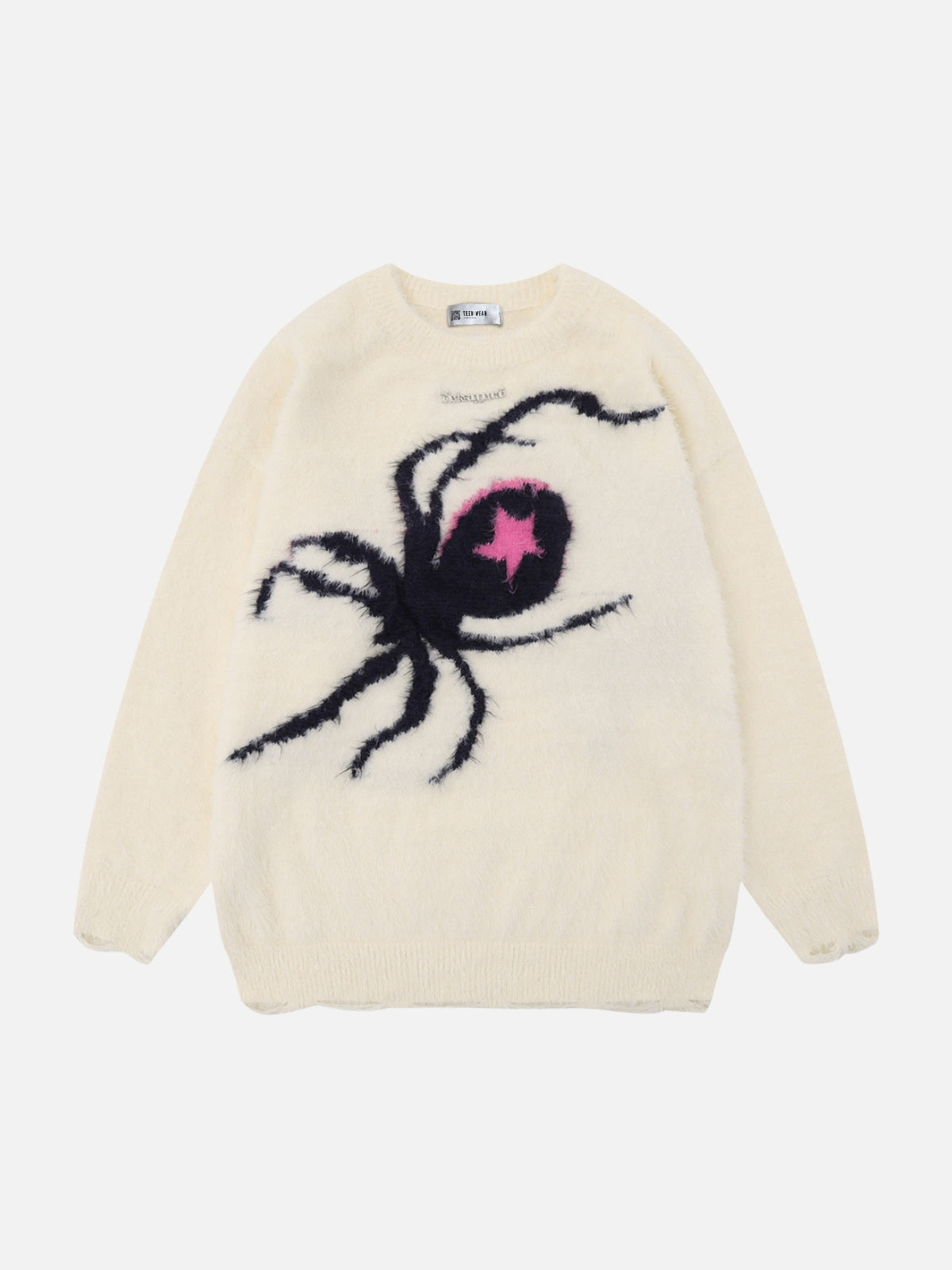 SPIDER STAR - Oversized Graphic Sweater Beige | TEENWEAR.EU