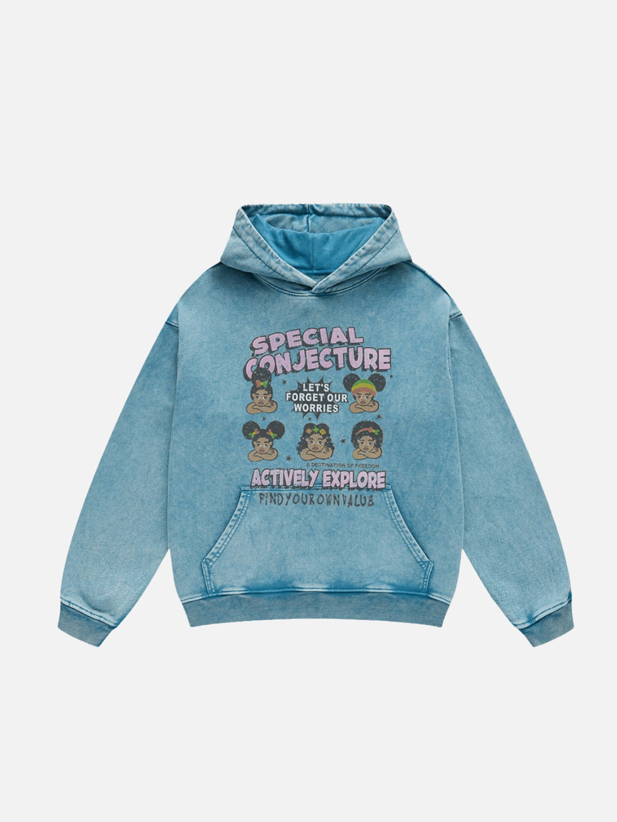 CONJECTY – Oversized Graphic Hoodie Blue | Teenwear.eu