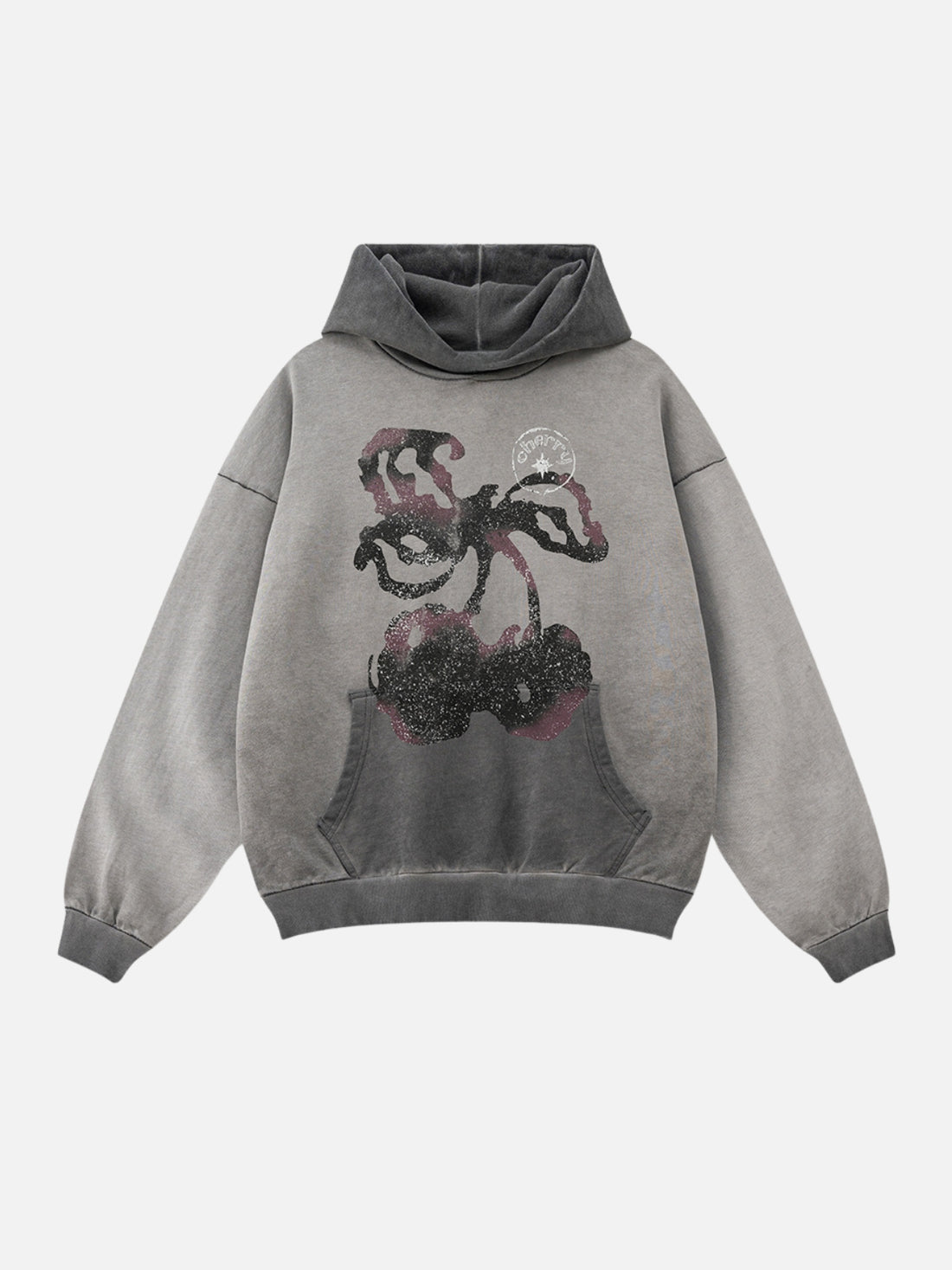 CHERRIES - Oversized Print Hoodie Beige | TEENWEAR.EU