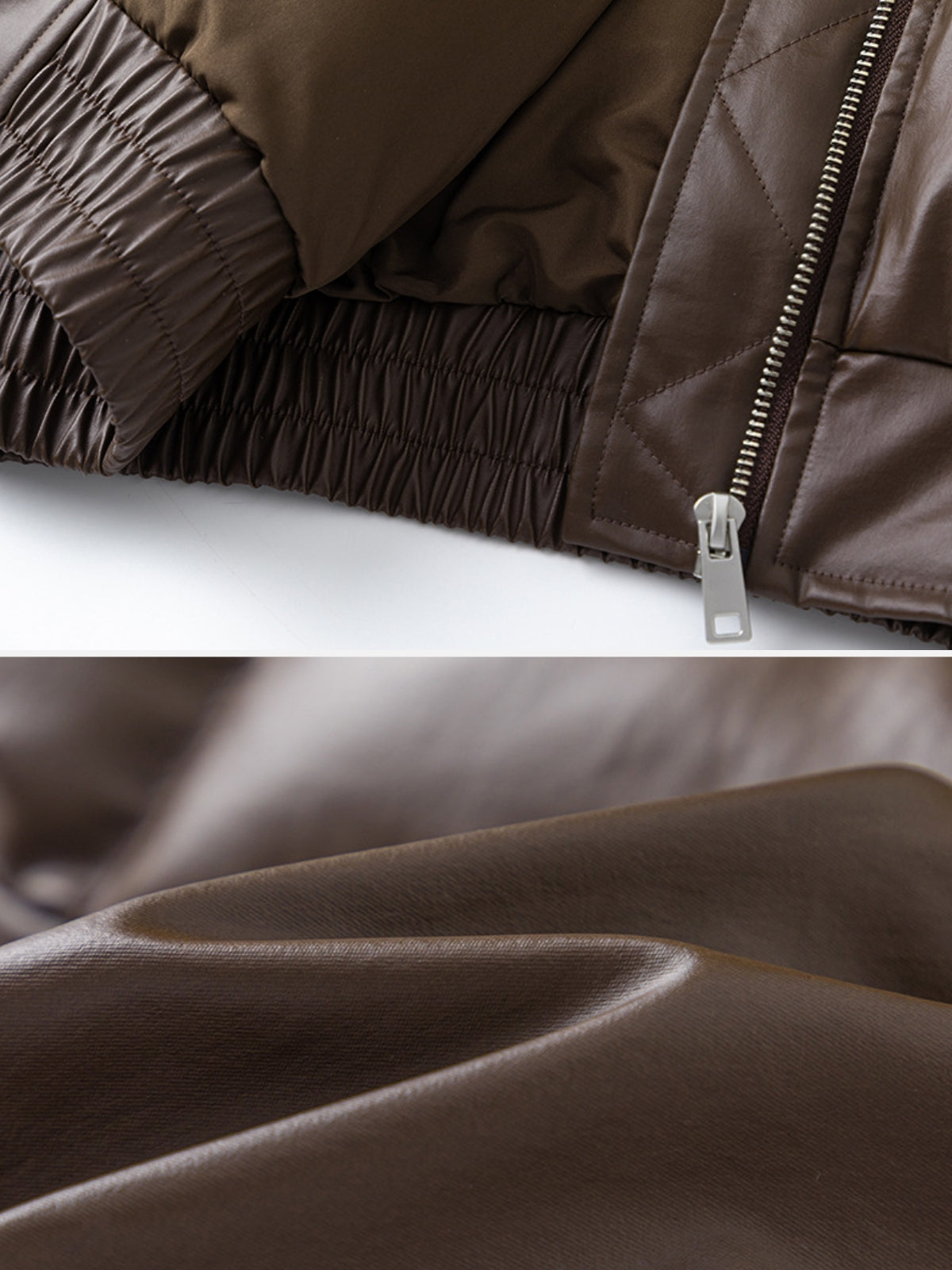 CHOKO – Leather Basic Puffer Jacket