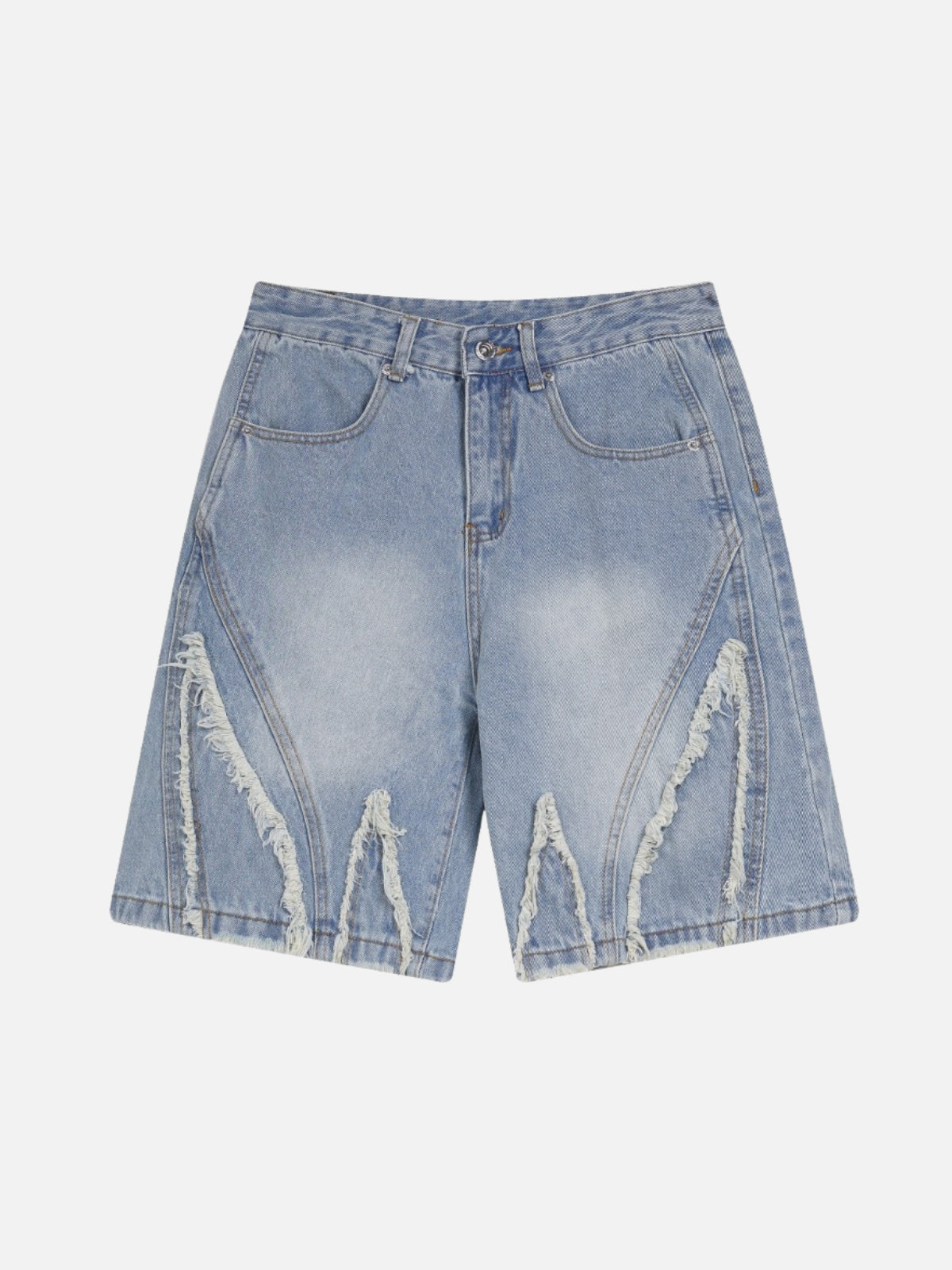 WINGERS - Loose Denim Embroidered Shorts Light Blue | TEENWEAR.EU