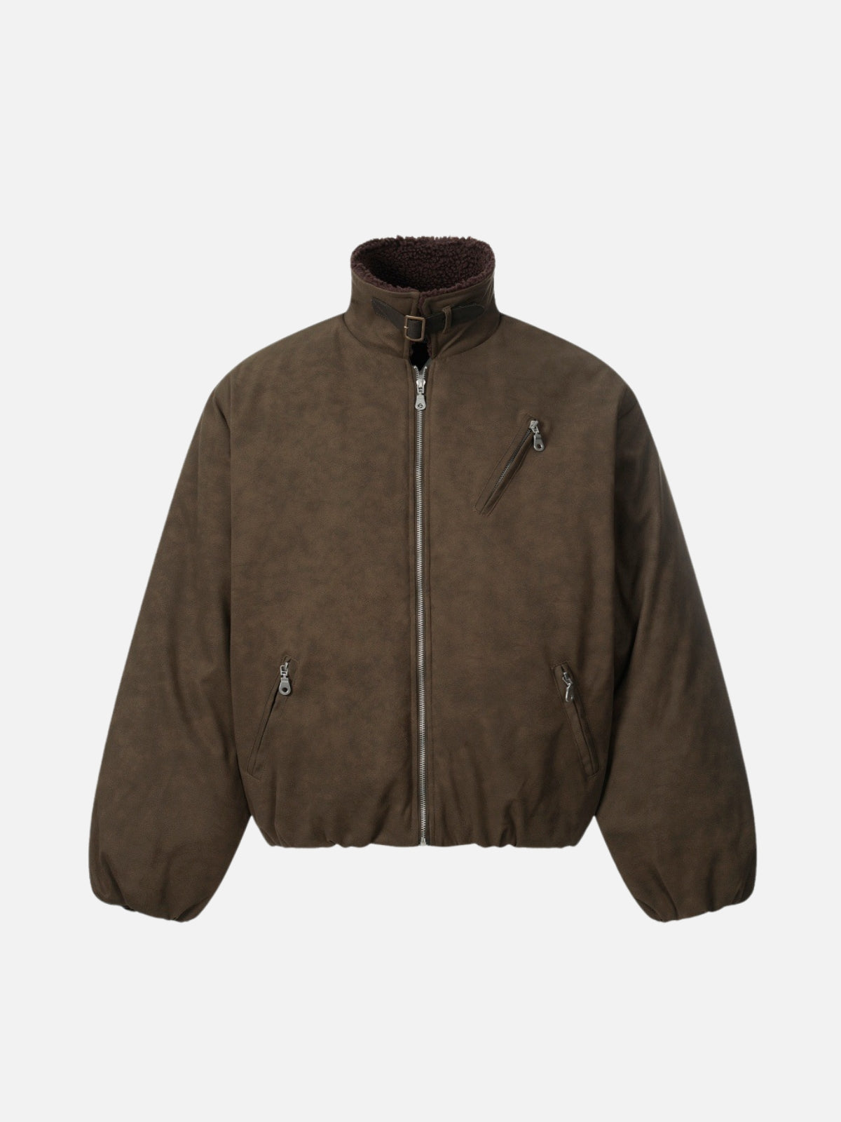 BUCKOR – Oversized Puffer Leather Basic Jacket