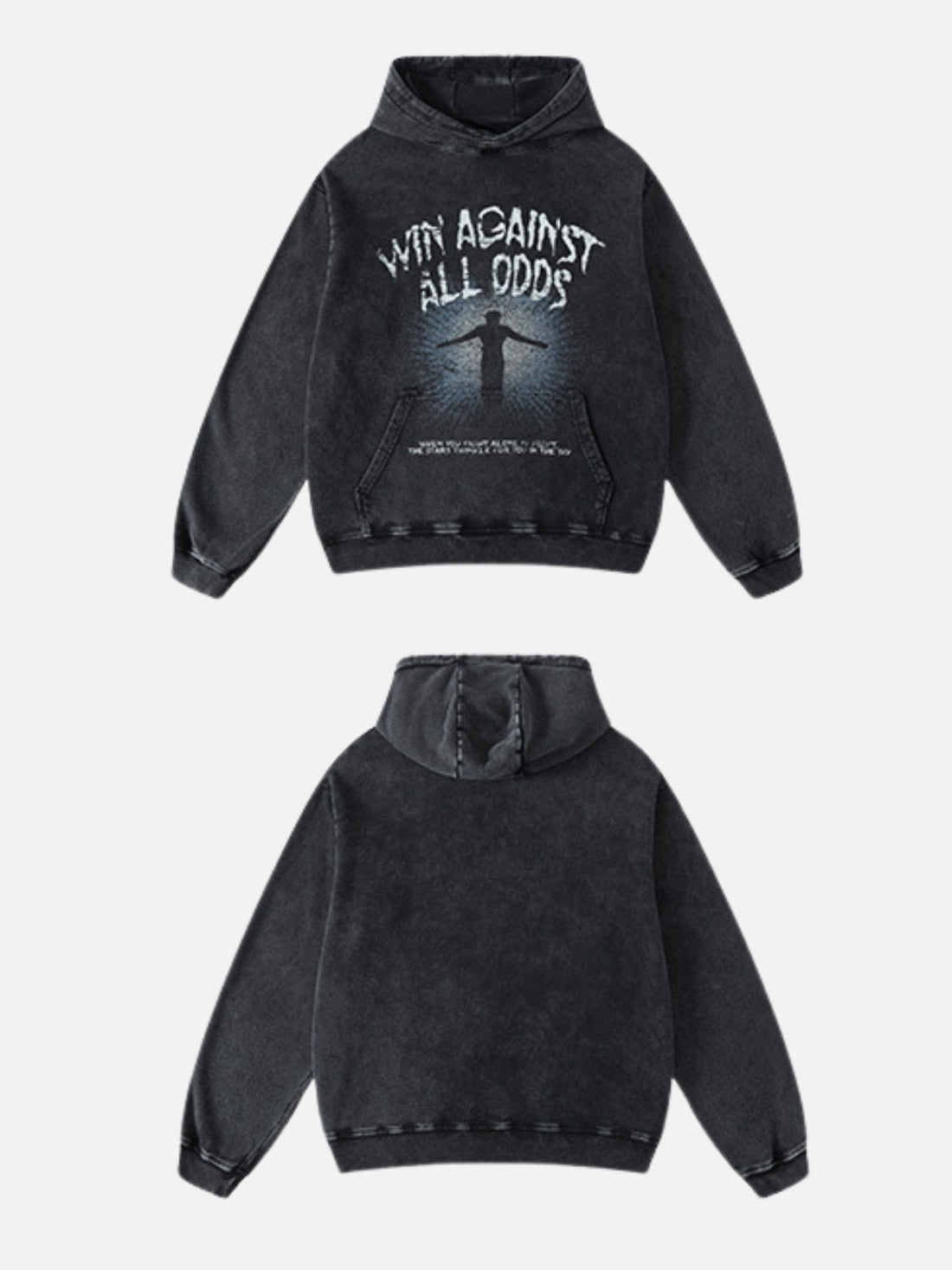 AGAINST - Oversized Print Hoodie Black | TEENWEAR.EU