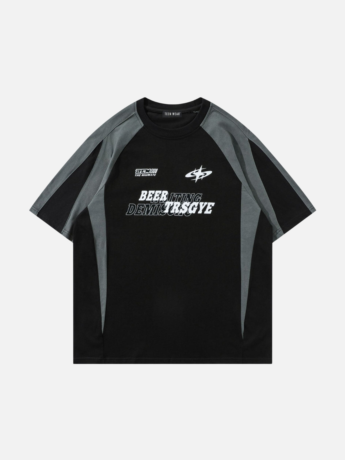 NIUMATE - Oversized Print Racing T-Shirt Dark Green | TEENWEAR.EU