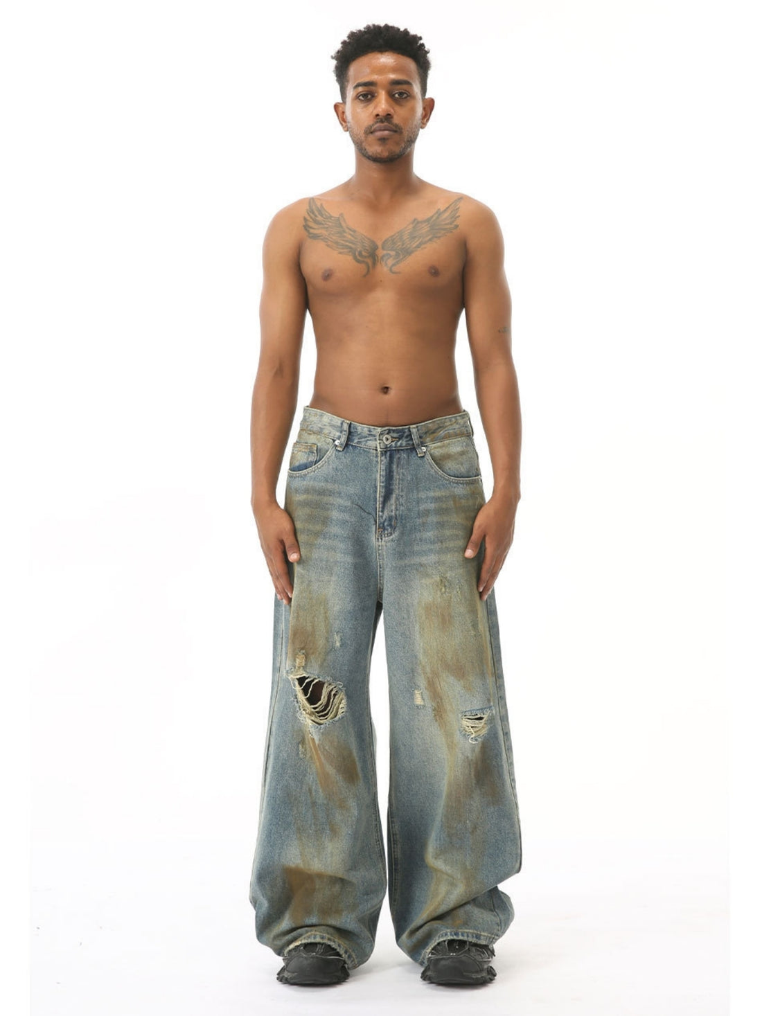 DIRTY - Baggy Graphic Ripped Jeans | TEENWEAR.EU