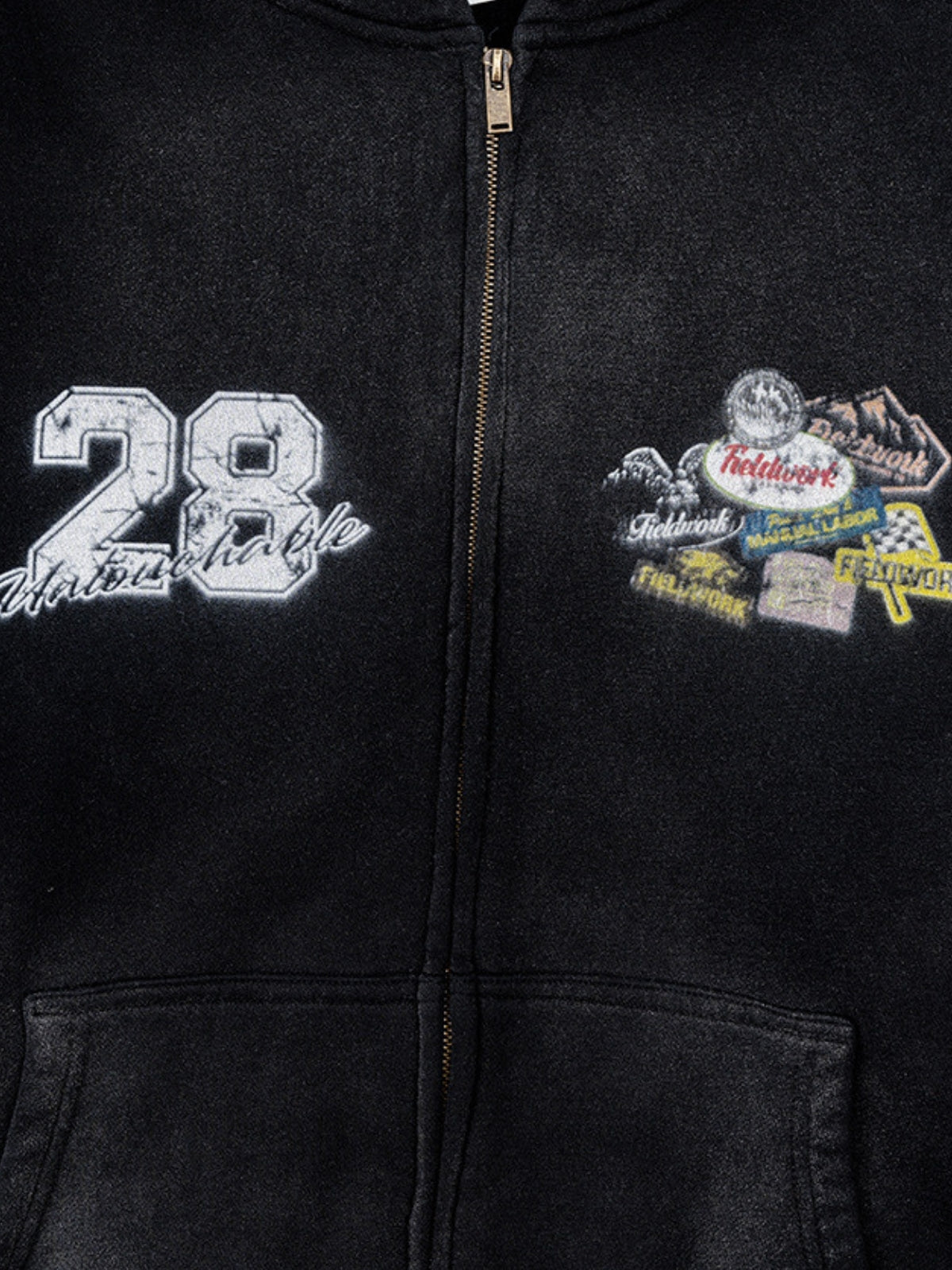 PATCHRACE - Oversized Graphic Zip Up Hoodie | TEENWEAR.EU