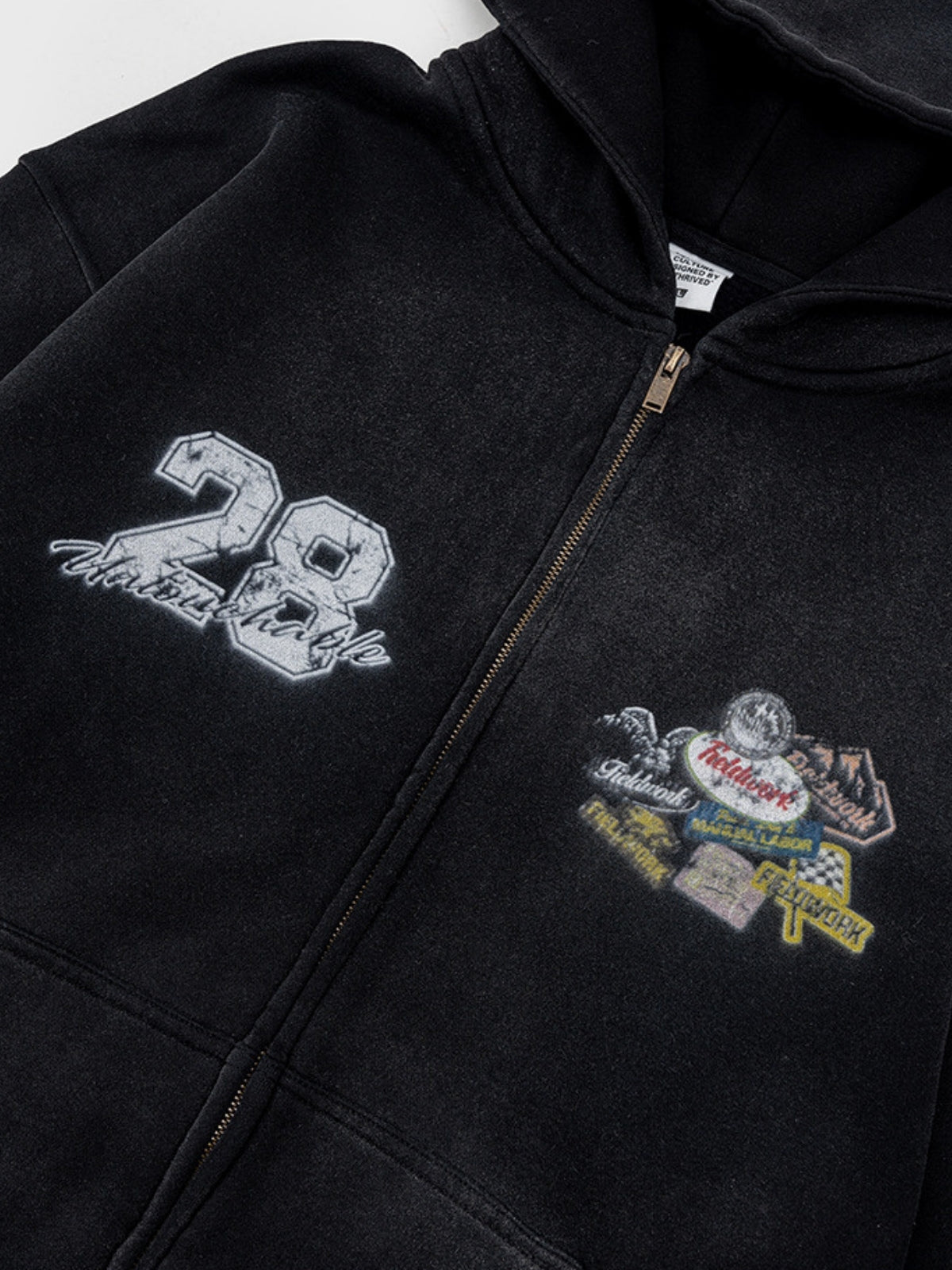 PATCHRACE - Oversized Graphic Zip Up Hoodie | TEENWEAR.EU