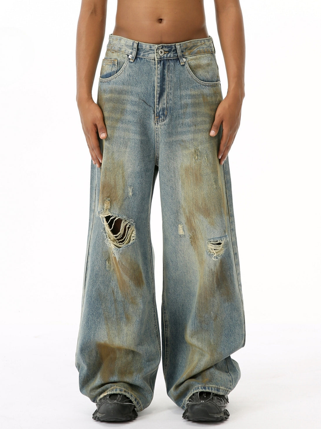 DIRTY - Baggy Graphic Ripped Jeans | TEENWEAR.EU