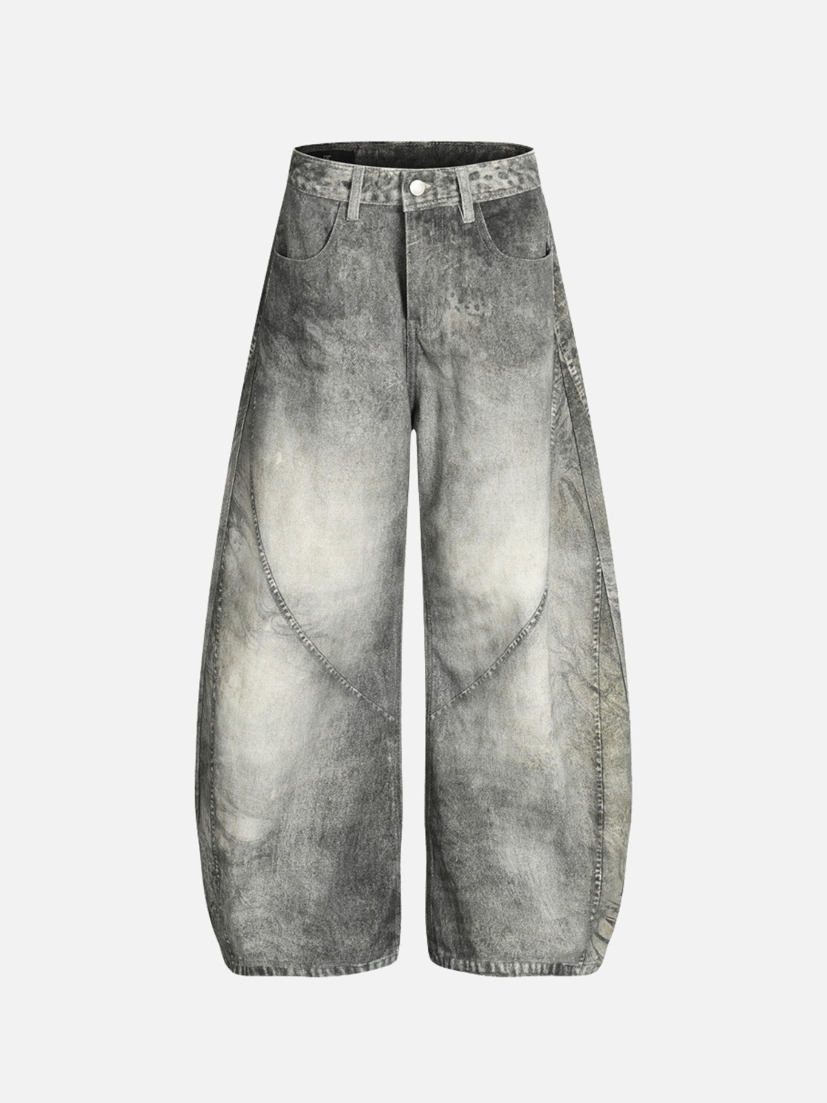 GREYO - Baggy Basic Embroidered Jeans Grey | Teenwear.eu