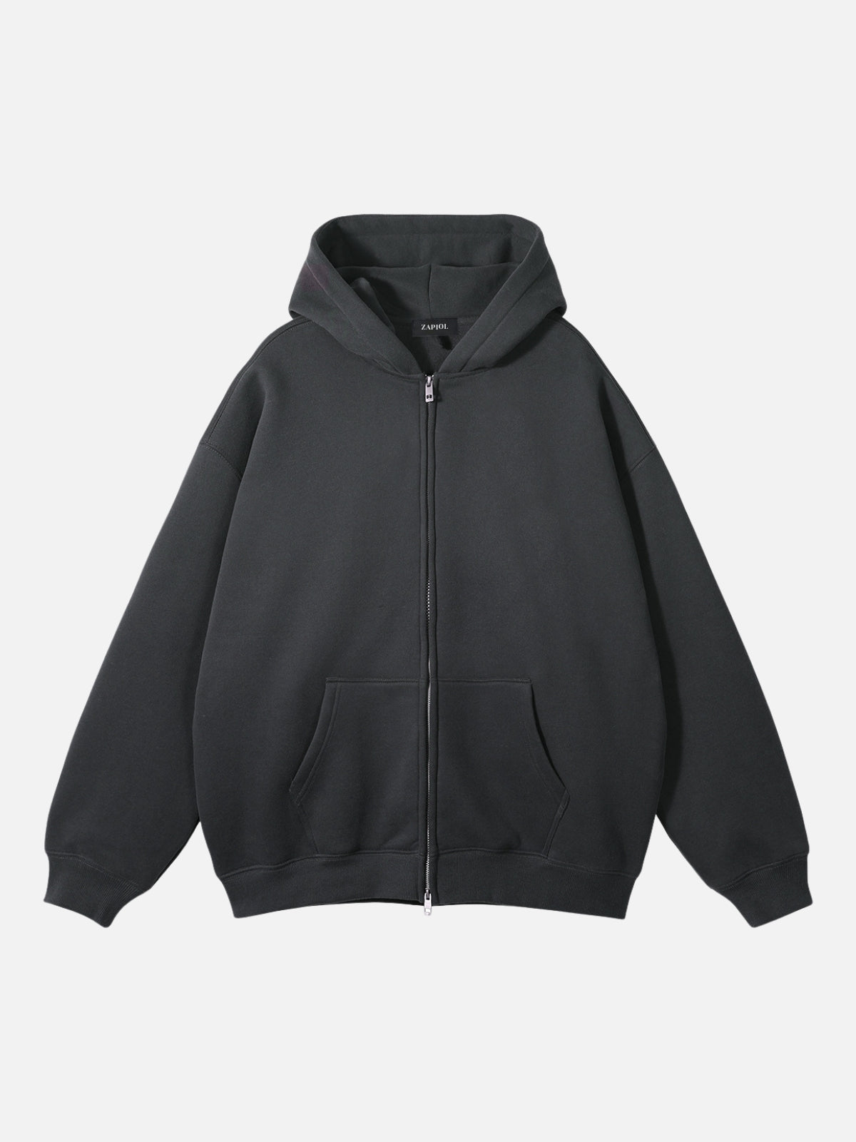 PUNISH - Cropped Basic Zip Up Hoodie Navy Black | TEENWEAR.EU