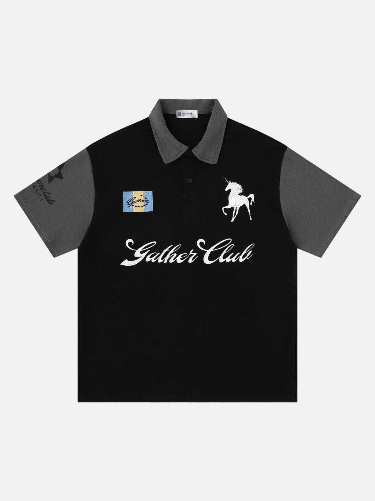 UNICORNY - Graphic Polo Shirt Black | Teenwear.eu