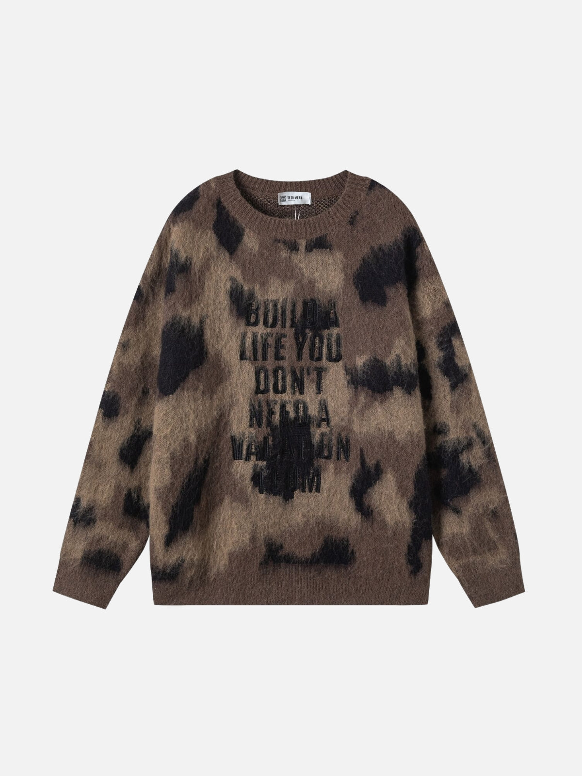 VALIDATION - Oversized Graphic Sweater Brown | Teenwear.eu