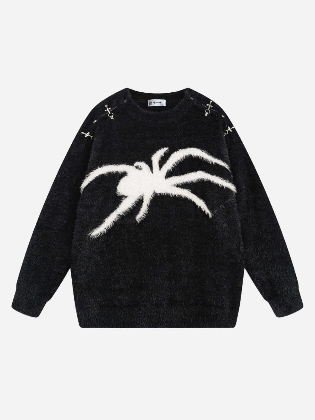 SPIDIO - Oversized Graphic Sweater Black | TEENWEAR.EU