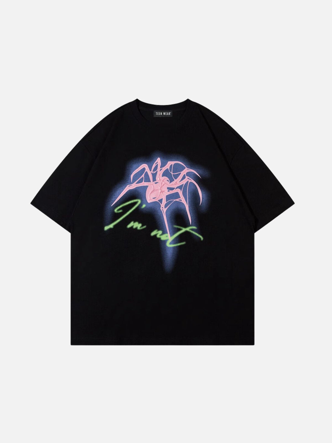 SPIDERED - Oversized Print T-Shirt Black | TEENWEAR.EU