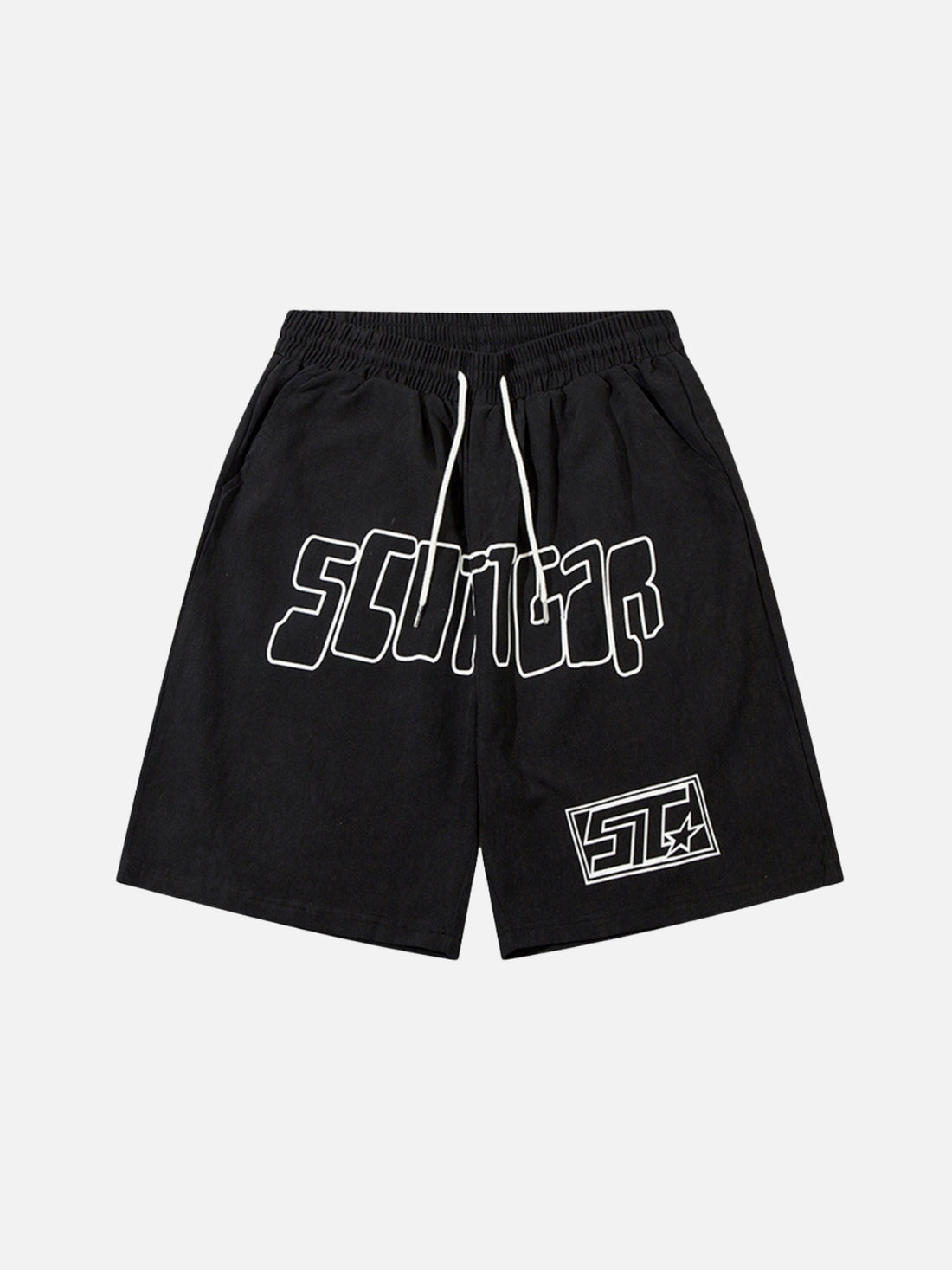 SCUTTGAR - Loose Cotton Graphic Shorts Blue | TEENWEAR.EU