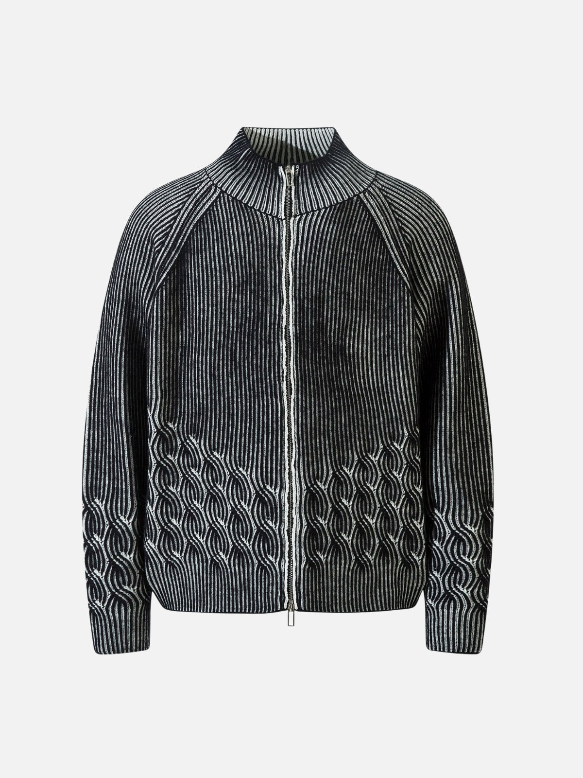 KIDRI - Oversized Basic Washed Zipper Sweater Black | TEENWEAR.EU