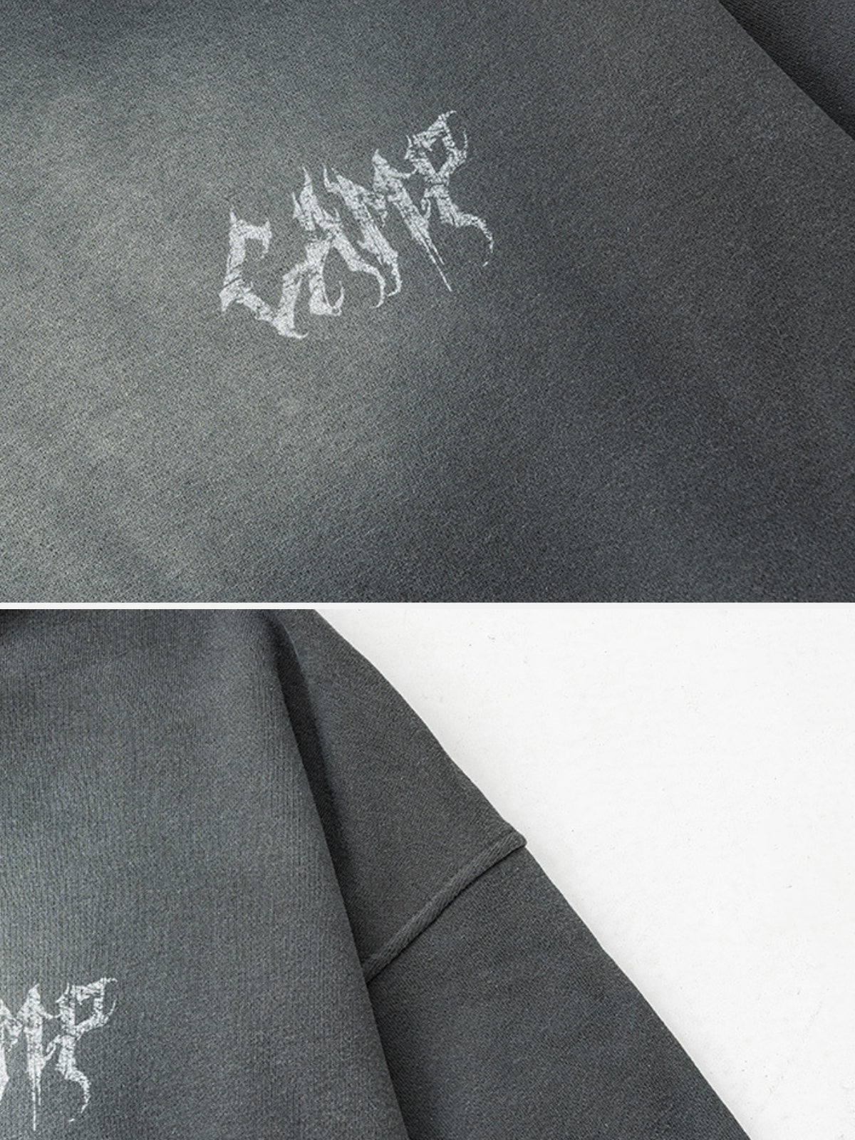 ASHRO – Oversized Print Washed Hoodie