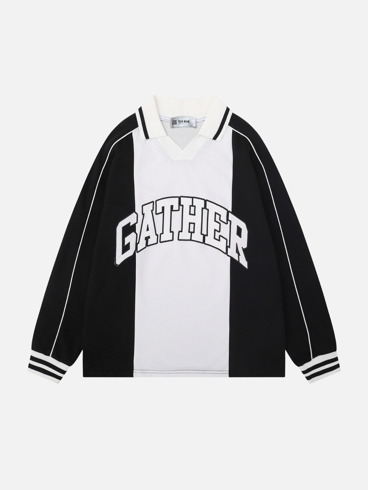 TEAMER - Oversized Print Polo Shirt Black | Teenwear.eu