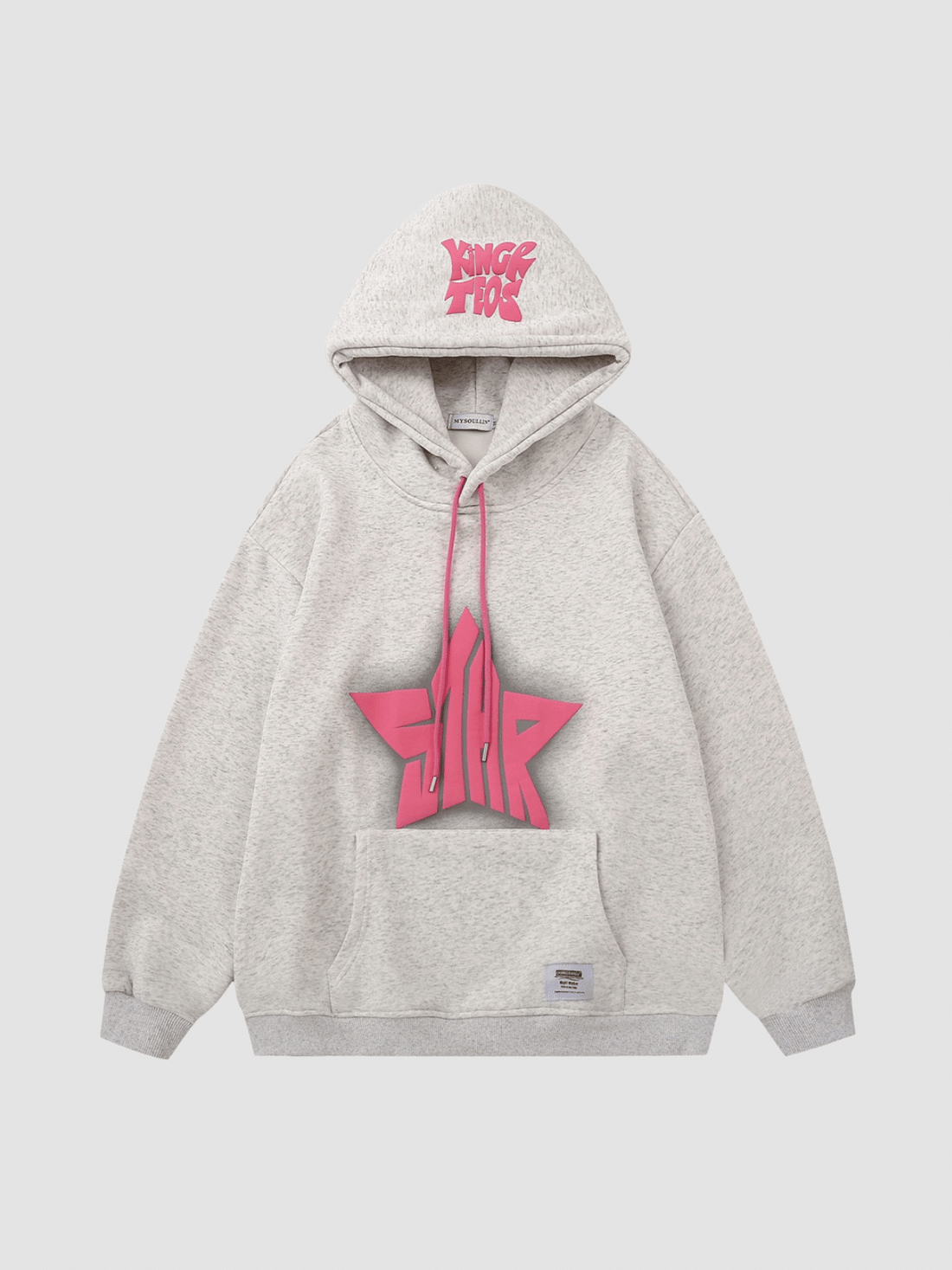 SHINY STAR - Oversized Print Hoodie Grey | TEENWEAR.EU