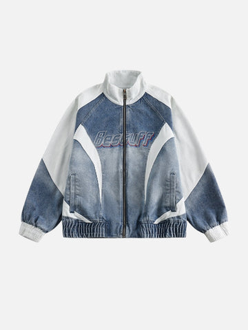 BESTUFF - Denim Patchwork Jacket Blue | TEENWEAR.EU