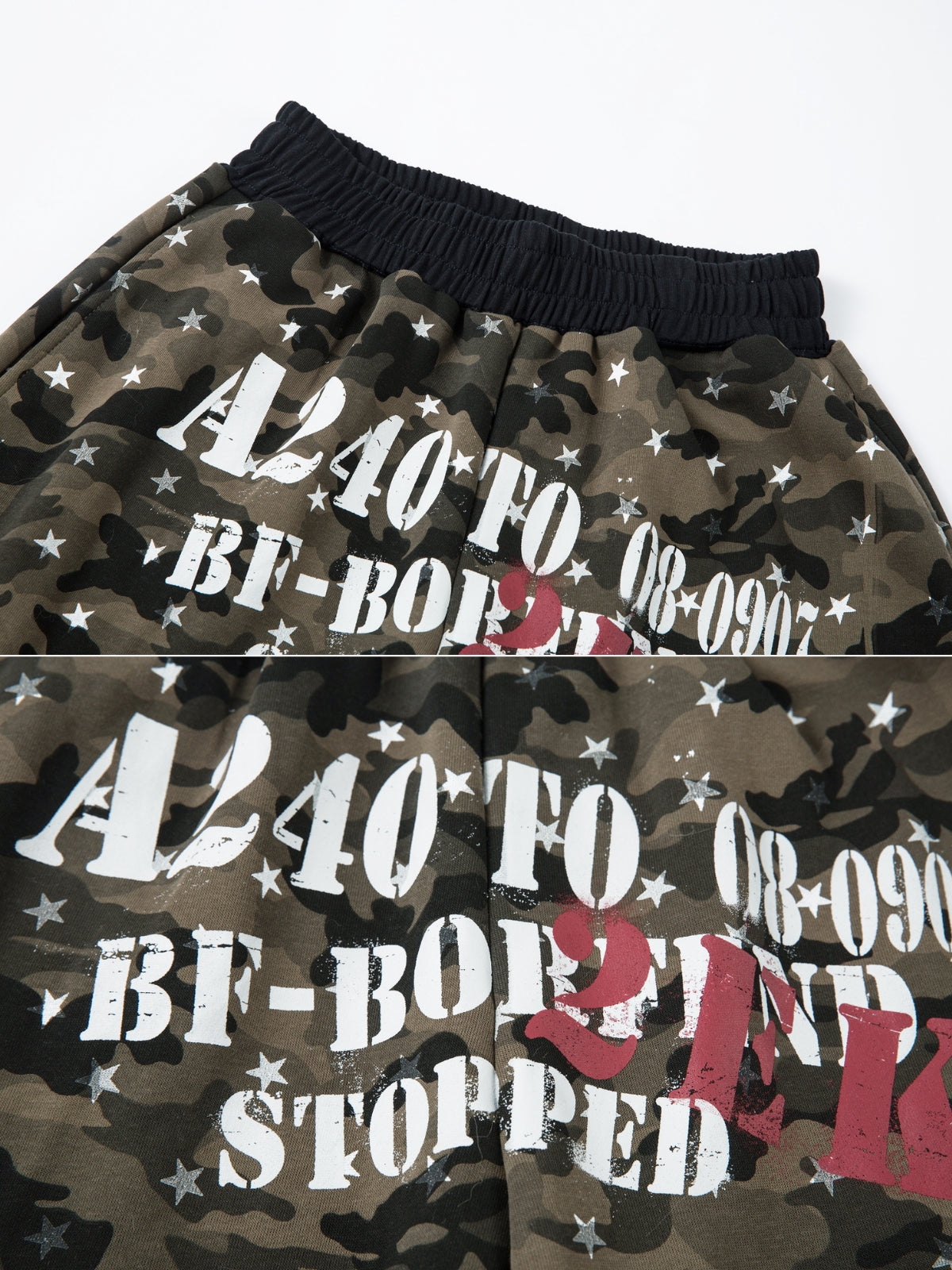 GANGIEZ - Loose Graphic Camo Sweatpants