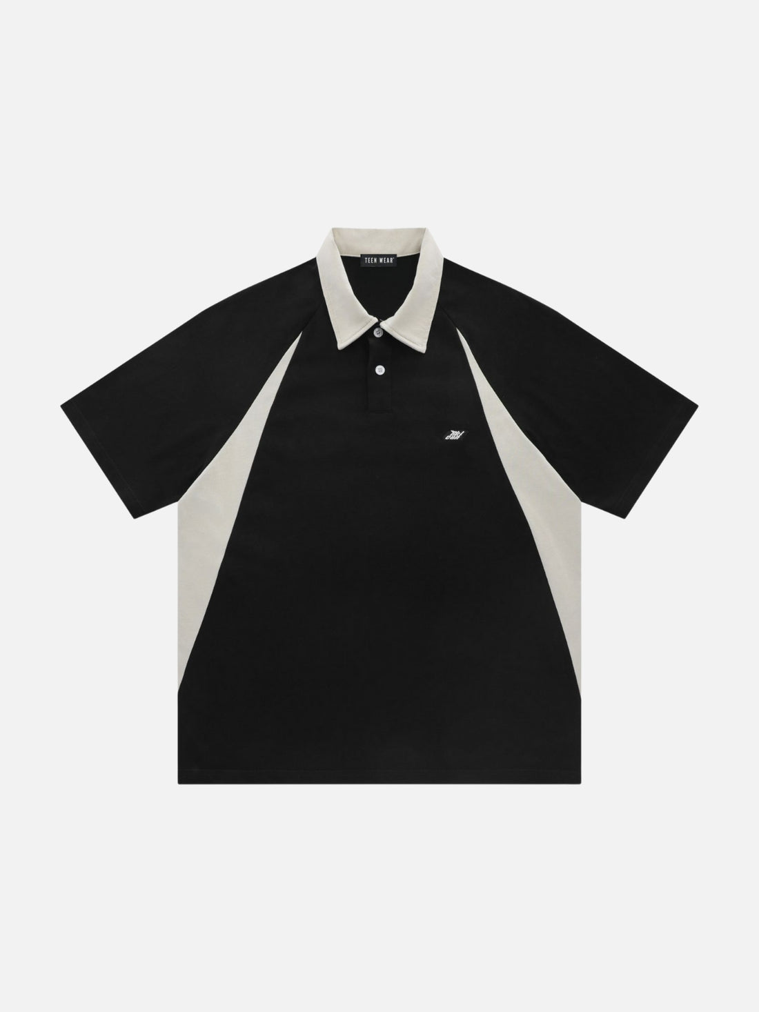 GICAN - Oversized Graphic Polo Shirt Black | TEENWEAR.EU