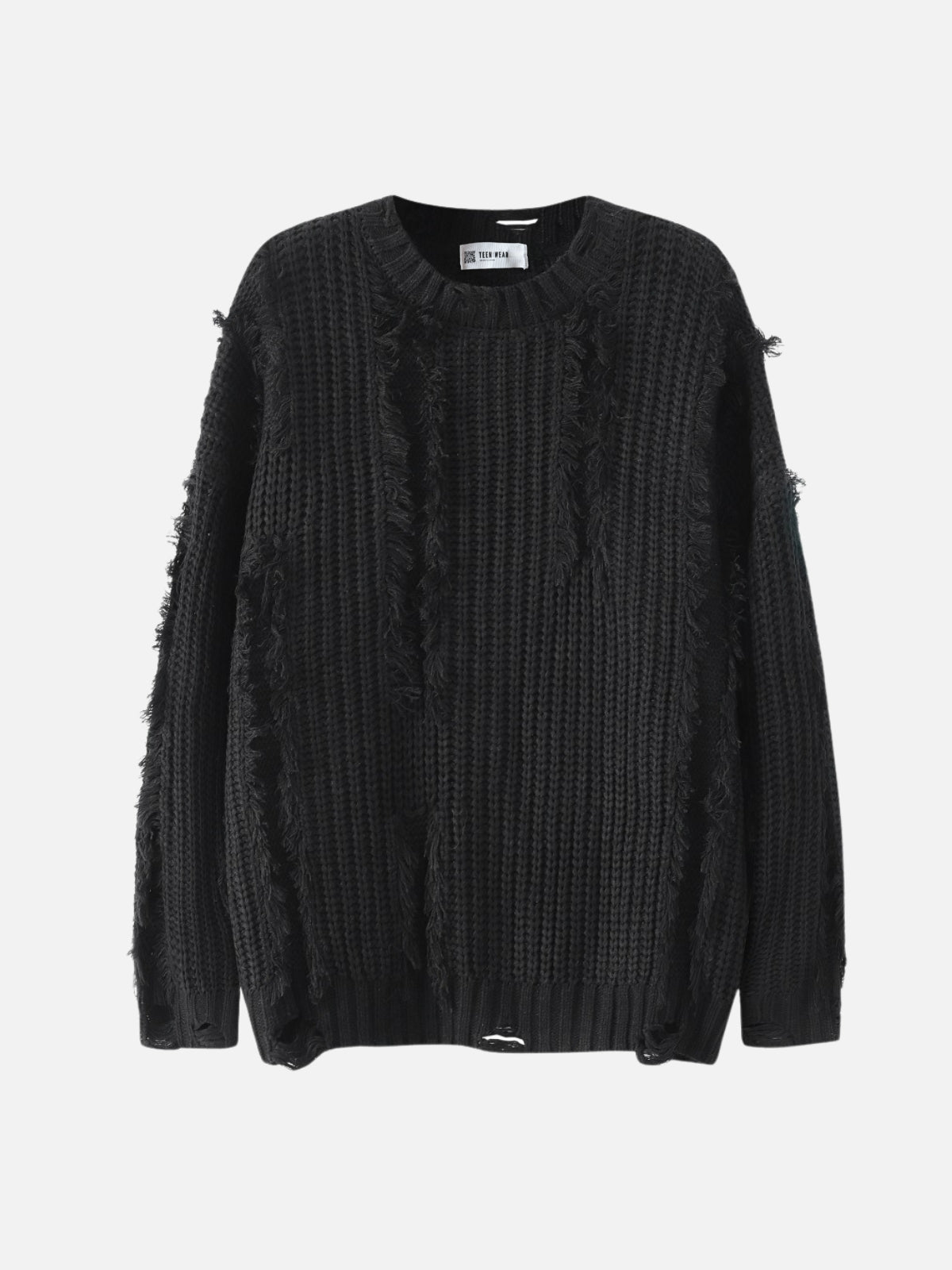 NITES - Oversized Embroidered Sweater Black | TEENWEAR.EU