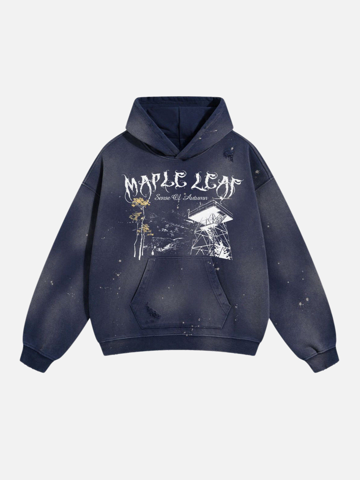 MAPLE - Oversized Print Hoodie Blue | TEENWEAR.EU