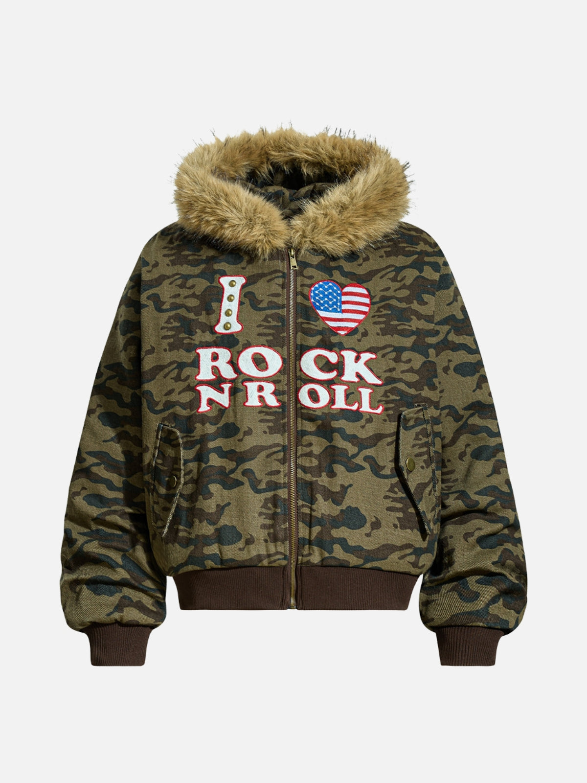 RALLYY - Puffer Camouflage Graphic Jacket