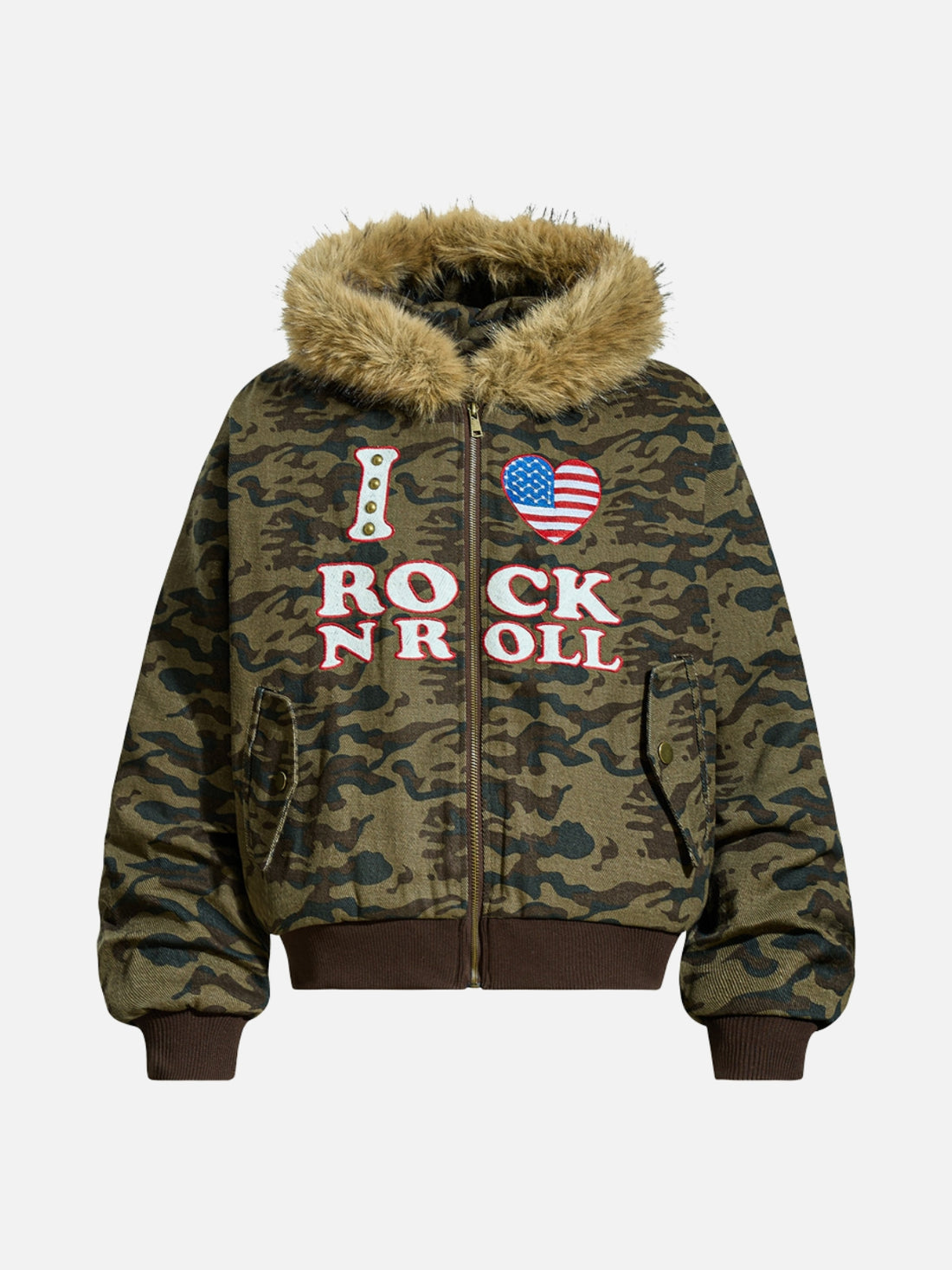 RALLYY - Puffer Camouflage Graphic Jacket Green | Teenwear.eu