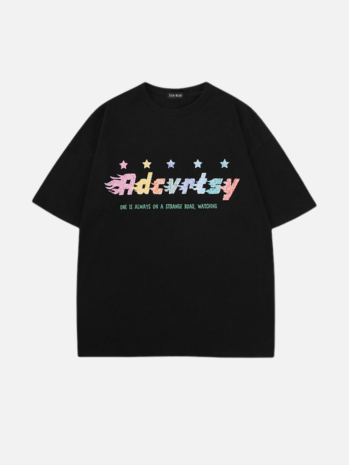 STARRING - Oversized Print T-Shirt Black | TEENWEAR.EU