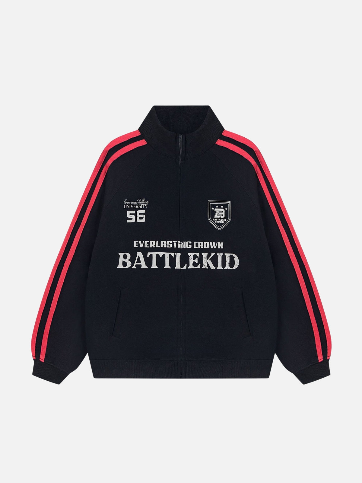 EVERLASTING - Oversized Print Polo Hoodie Black | TEENWEAR.EU