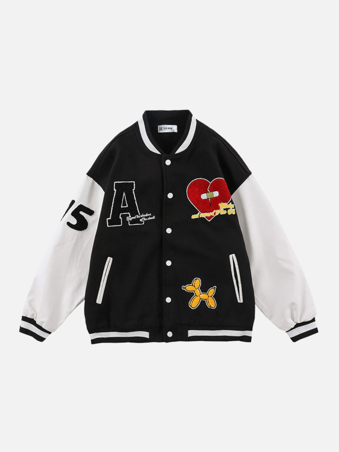 HEARTLESS - Oversized Embroidered Varsity Jacket Red | TEENWEAR.EU