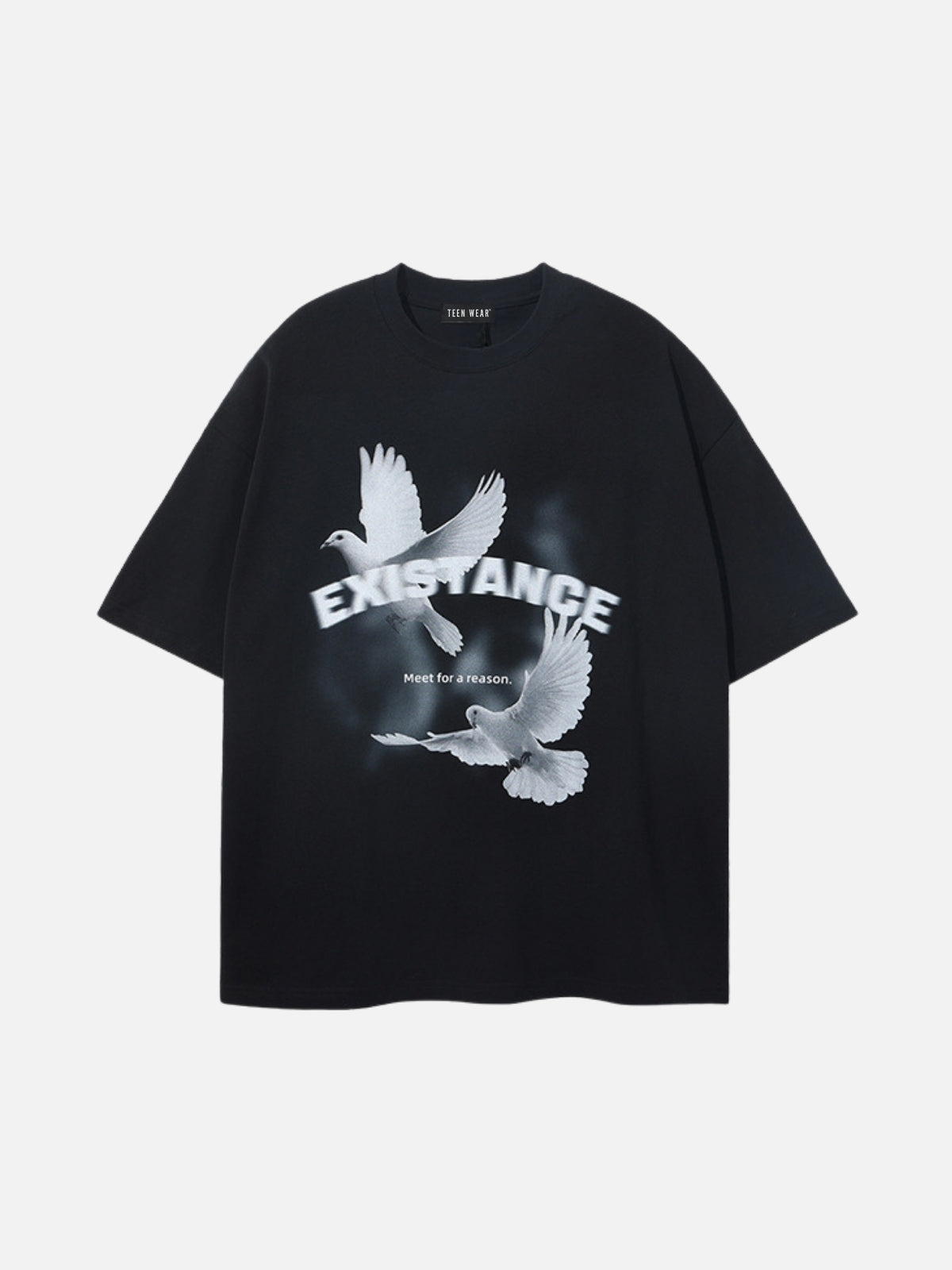 EXISTANCE - Oversized Print T-Shirt Black | TEENWEAR.EU