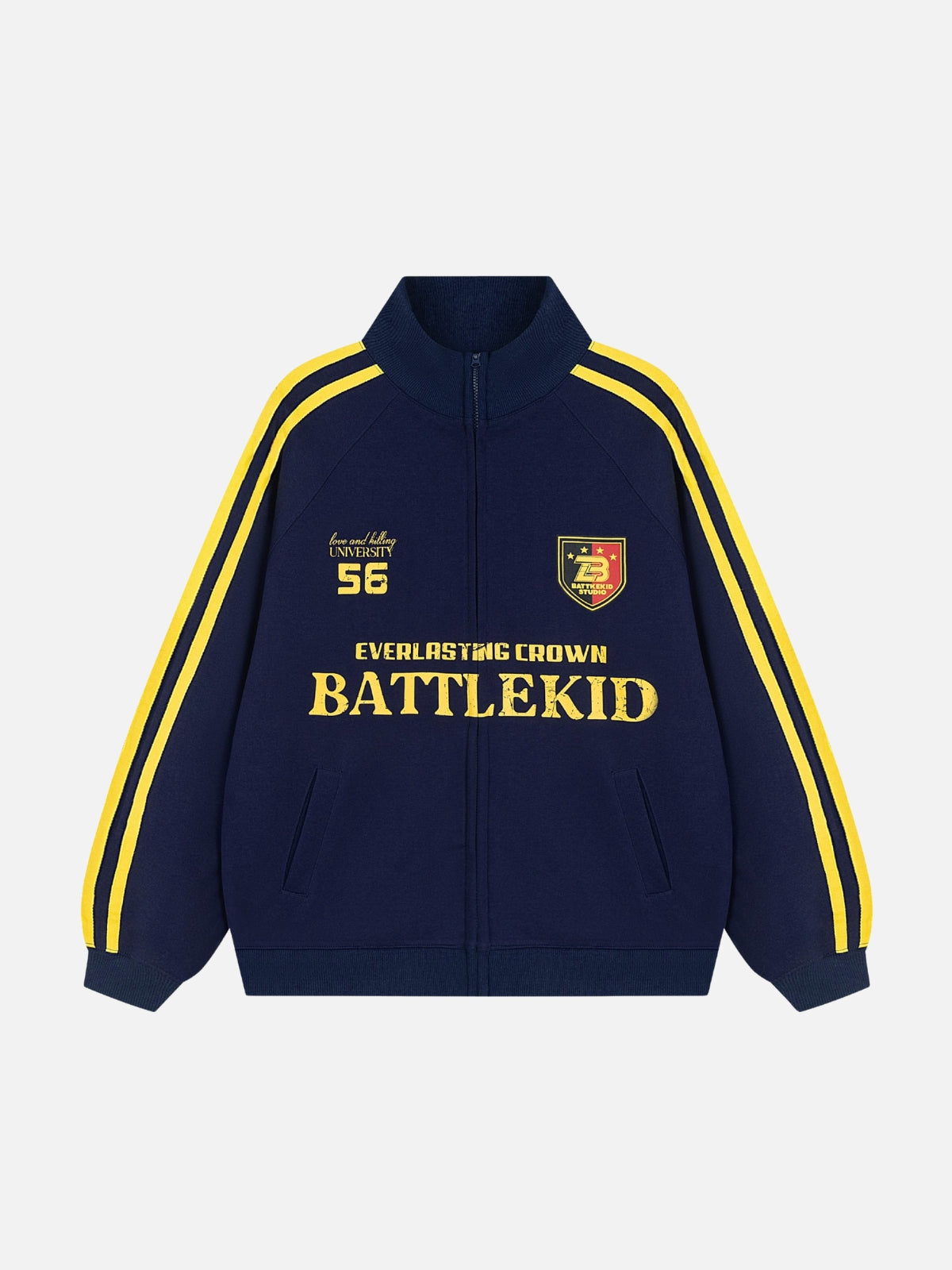 EVERLASTING - Oversized Print Polo Hoodie Blue | TEENWEAR.EU