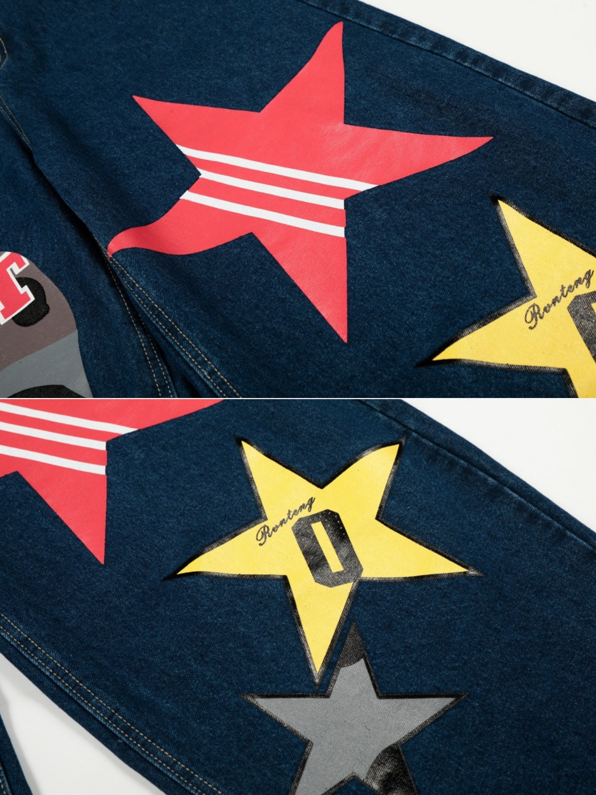 BLOCKZ - Baggy Graphic Jeans