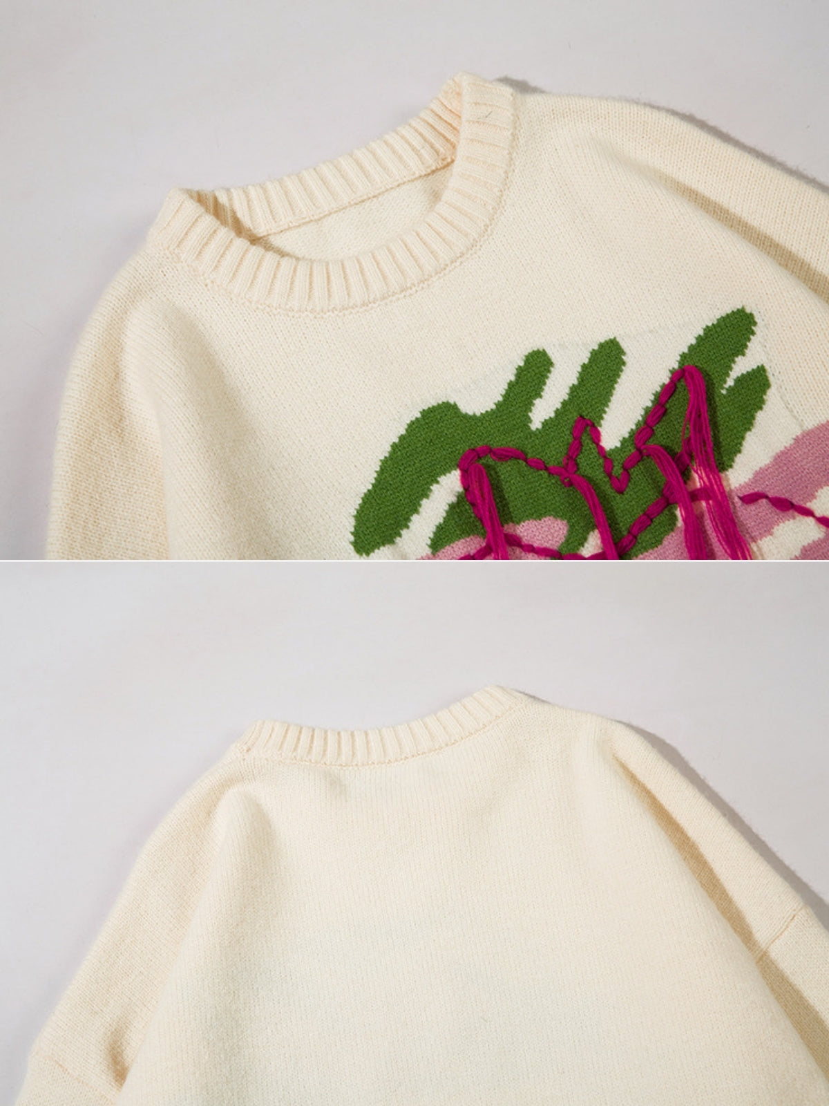 STRAWBERRY - Oversized Embroidered Sweater | TEENWEAR.EU