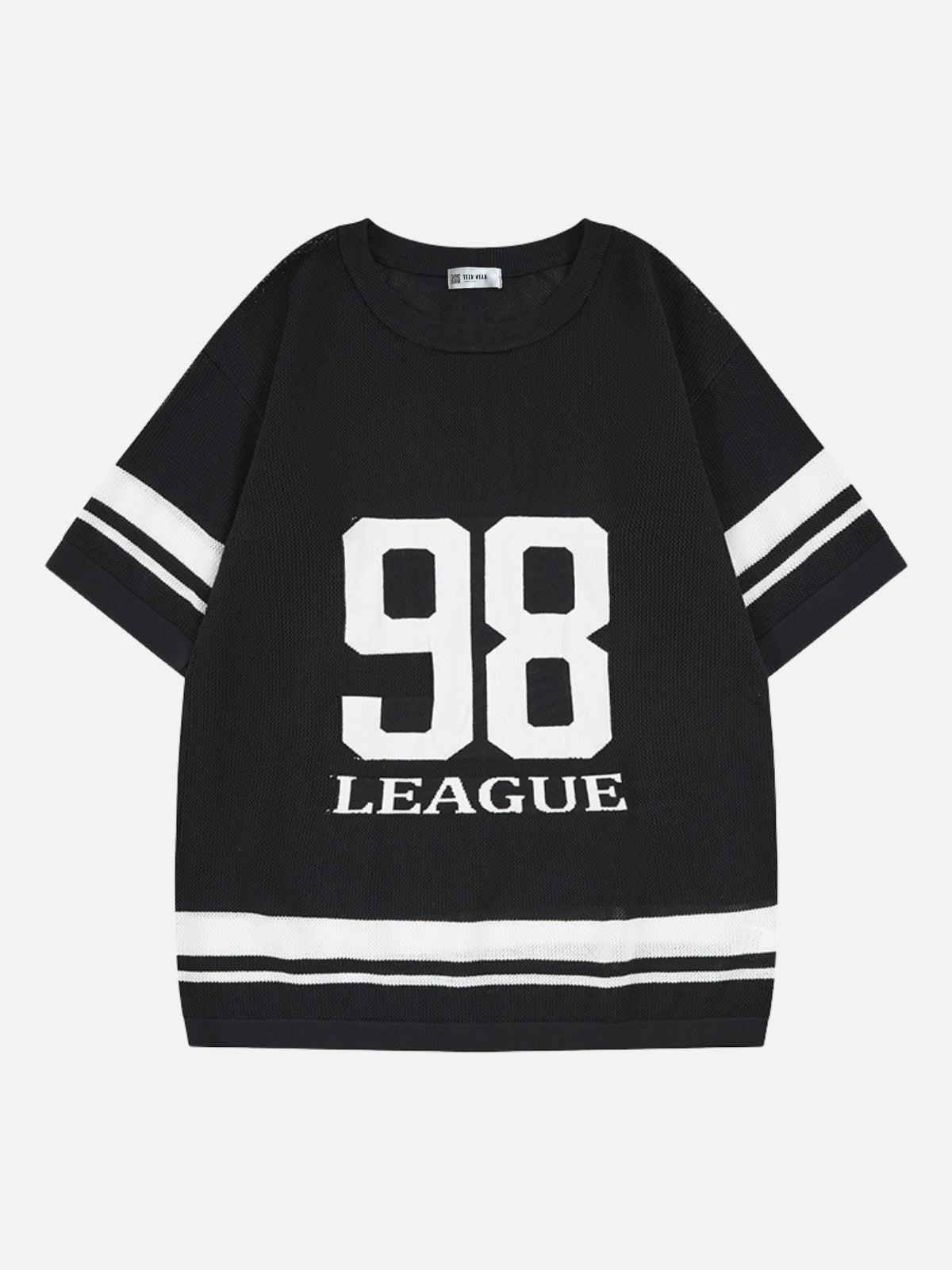 LEAGUO - Oversized Graphic Sweater Jersey Black | Teenwear.eu