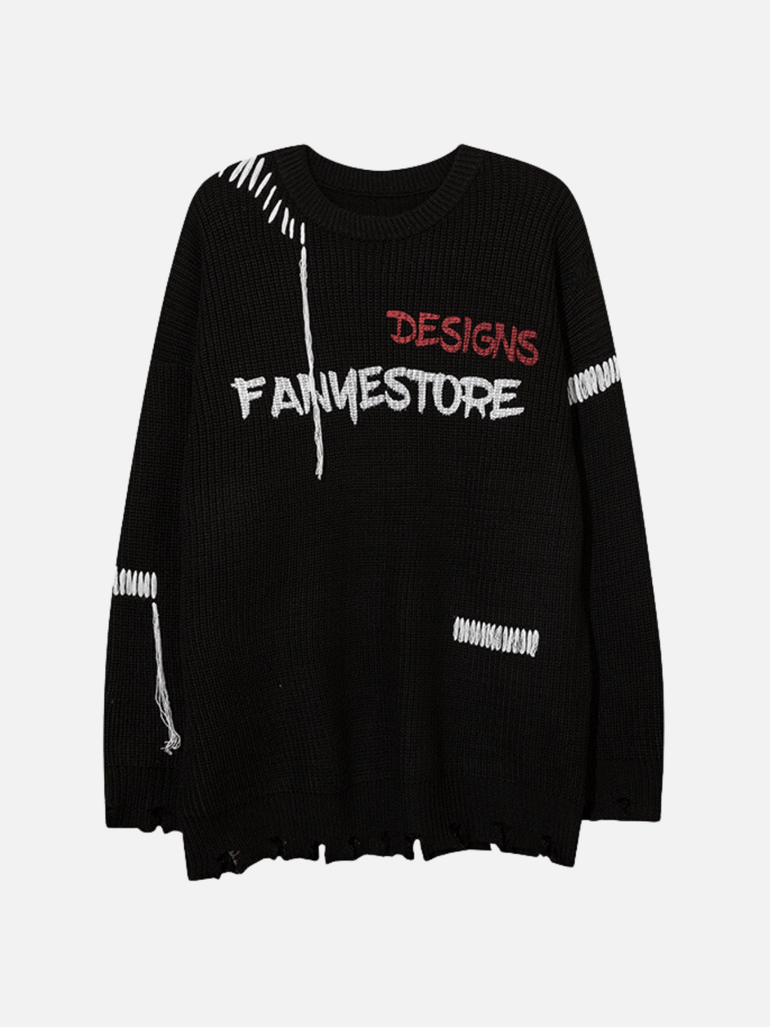 FANNESTORE - Oversized Graphic Sweater Black | TEENWEAR.EU