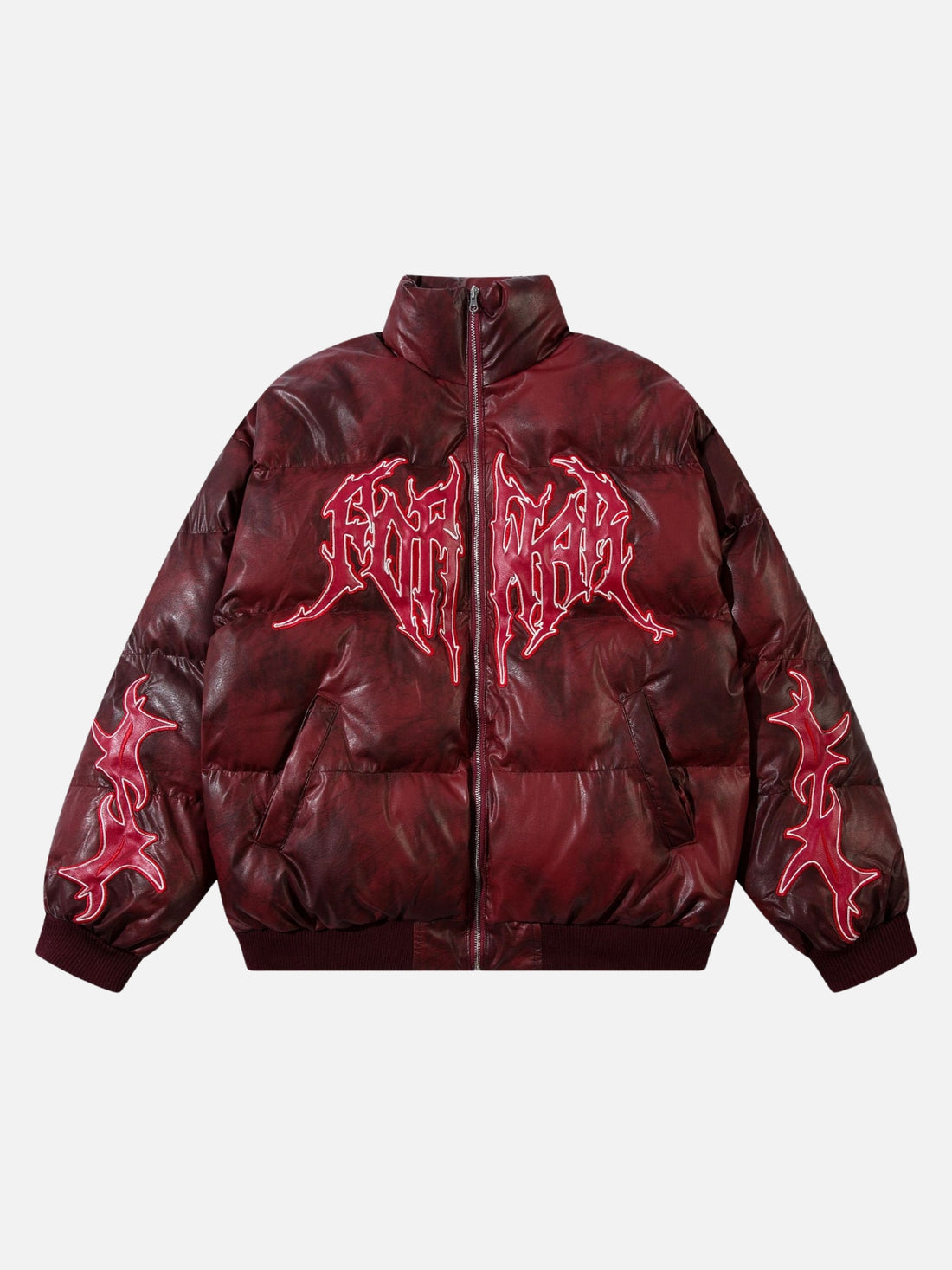 FORWAH - Puffer Graphic Jacket Red | TEENWEAR.EU