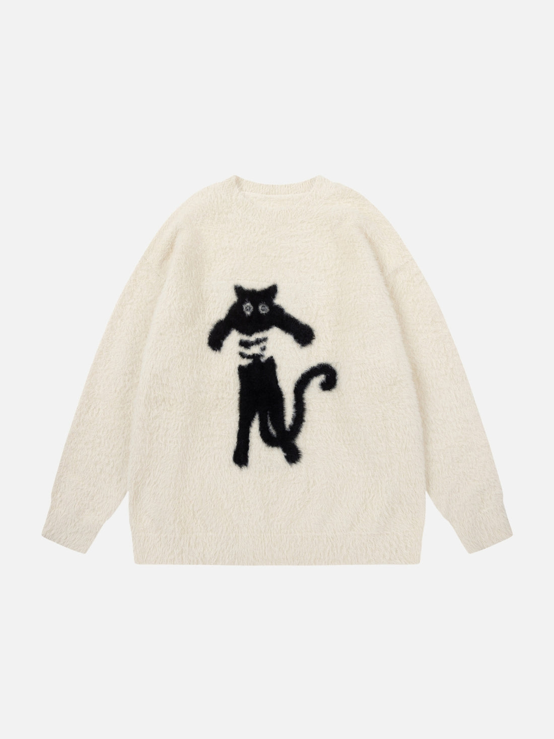 CATTY - Oversized Graphic Sweater Beige | TEENWEAR.EU