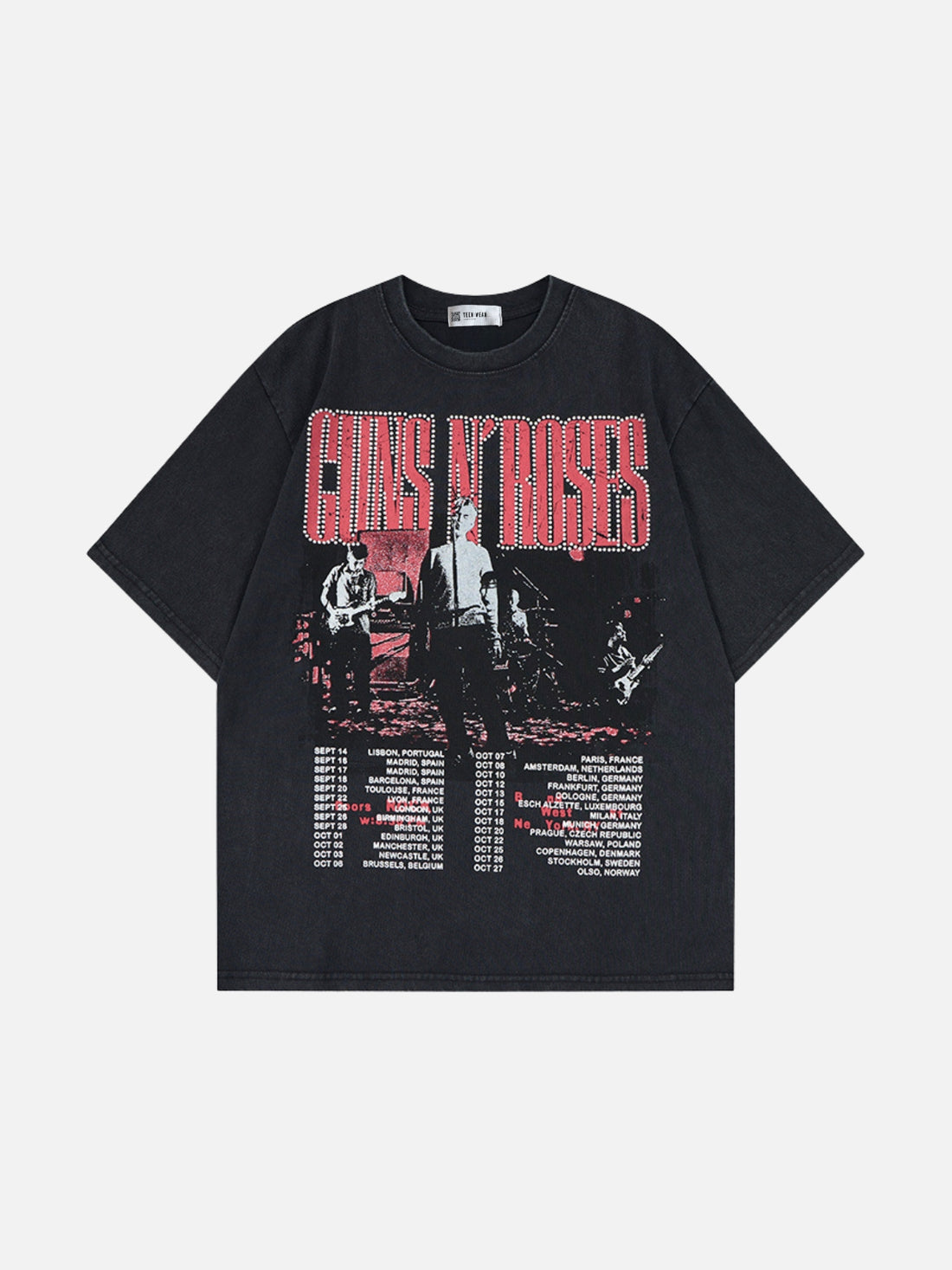 ROSEGUNS - Oversized Graphic T-Shirt Black | Teenwear.eu