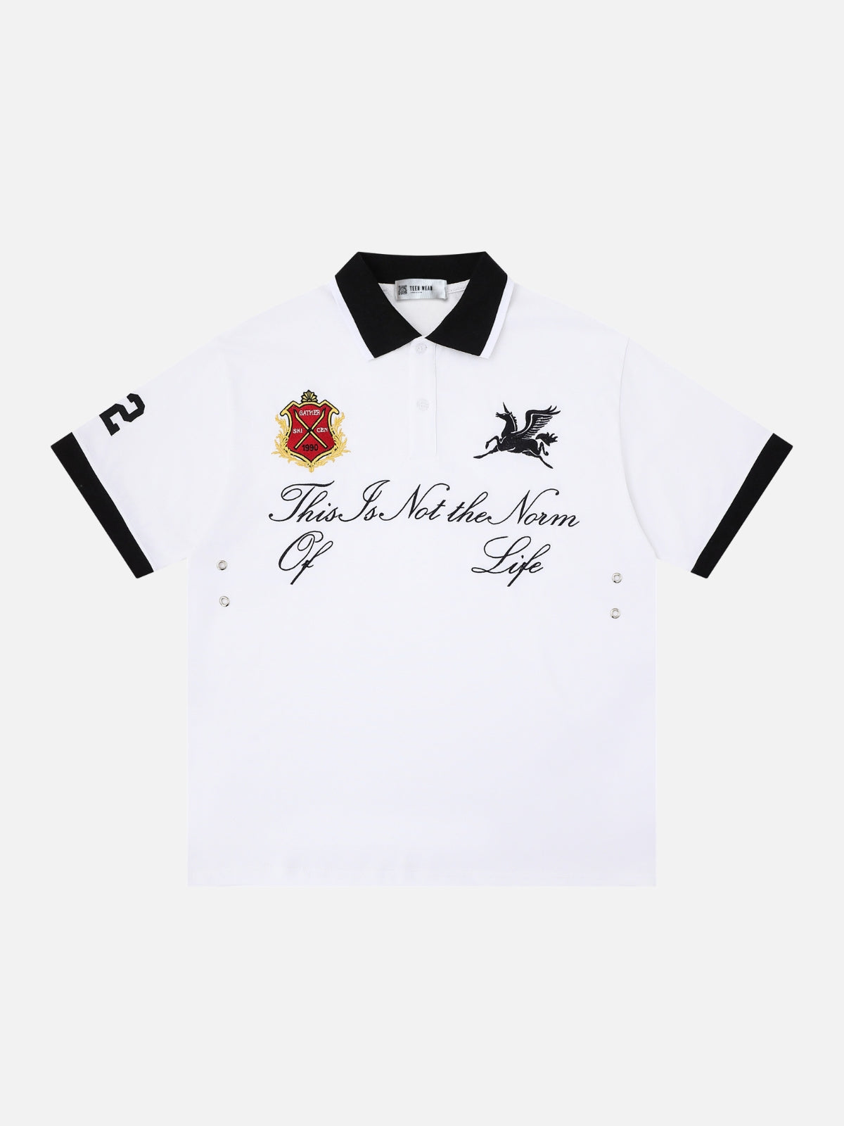 PEGASY - Graphic Polo Shirt White | Teenwear.eu