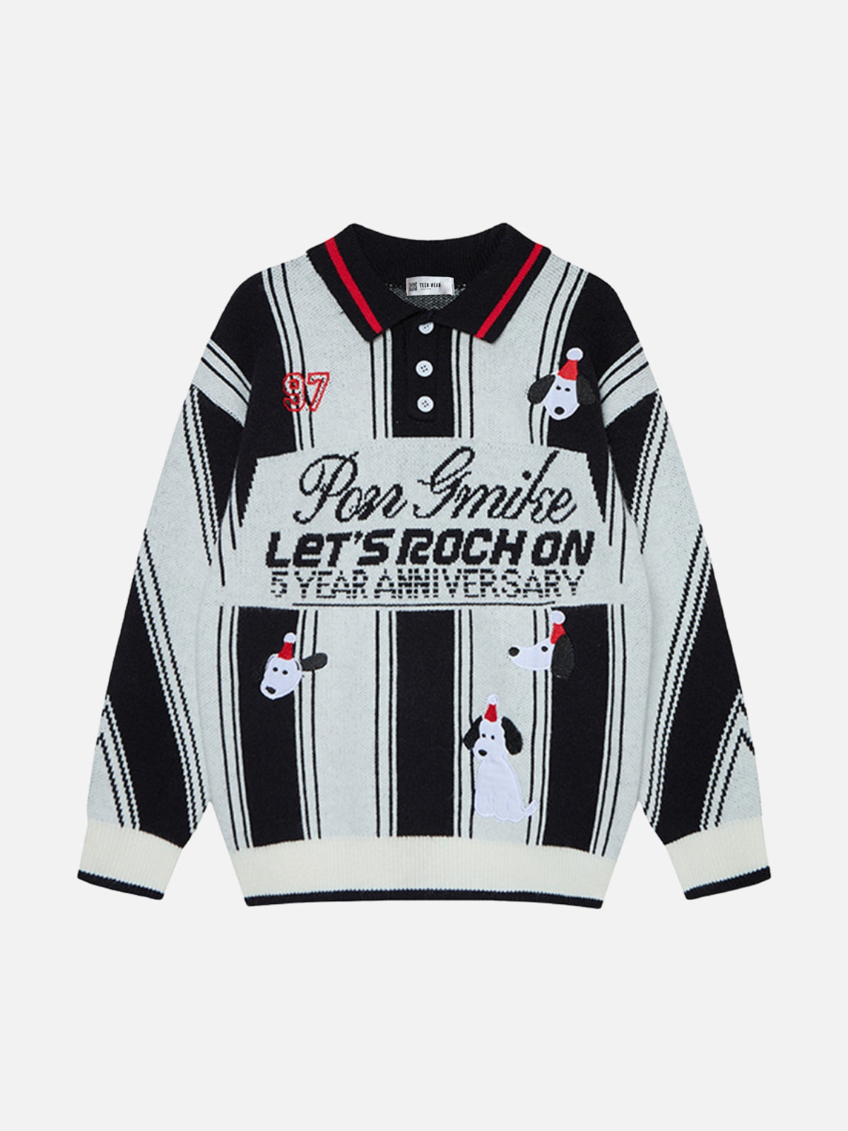 ROCH ON - Oversized Graphic Polo Sweater