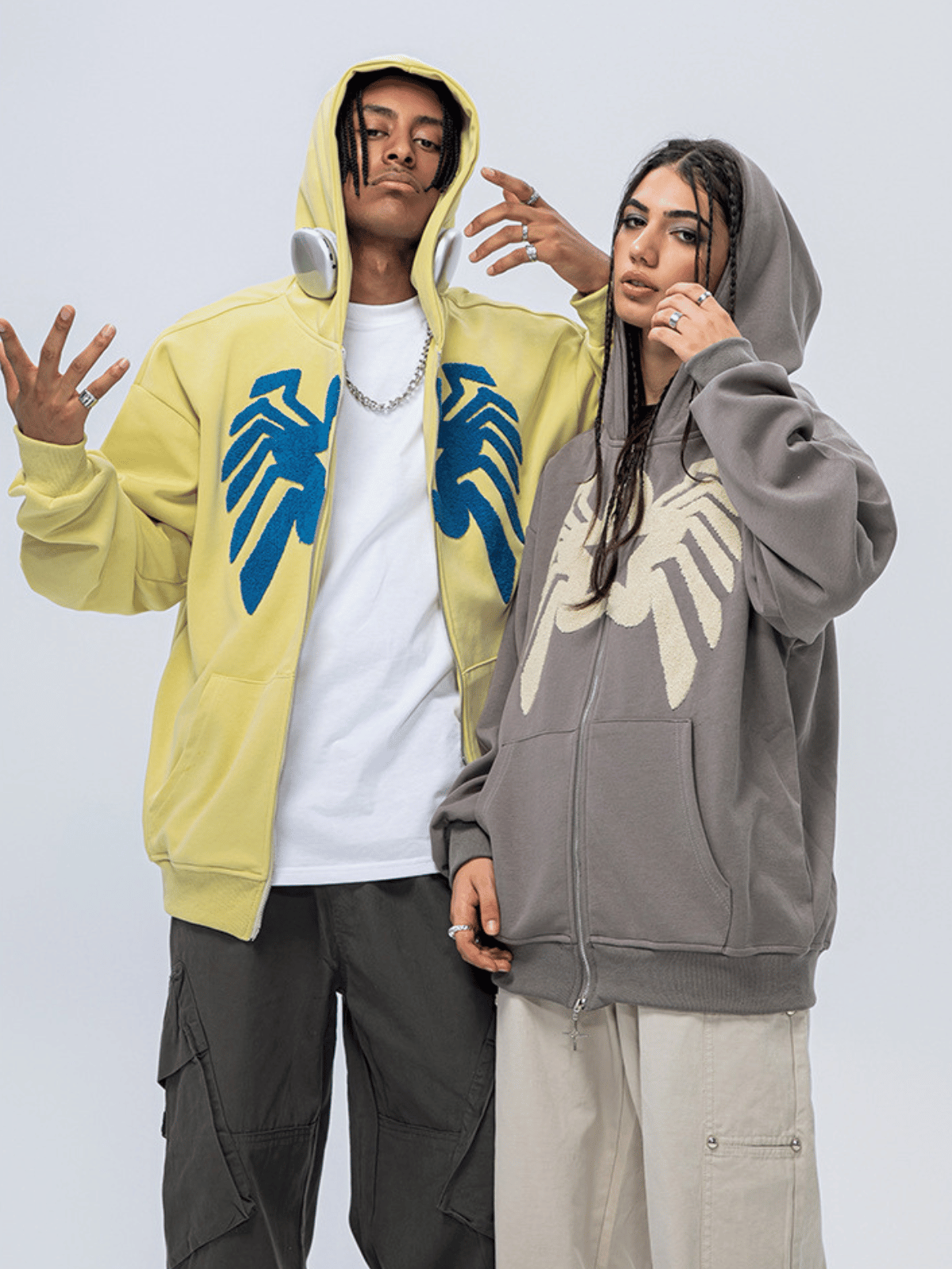 SPIDER UP - Embroidered Zip Up Hoodie | TEENWEAR.EU