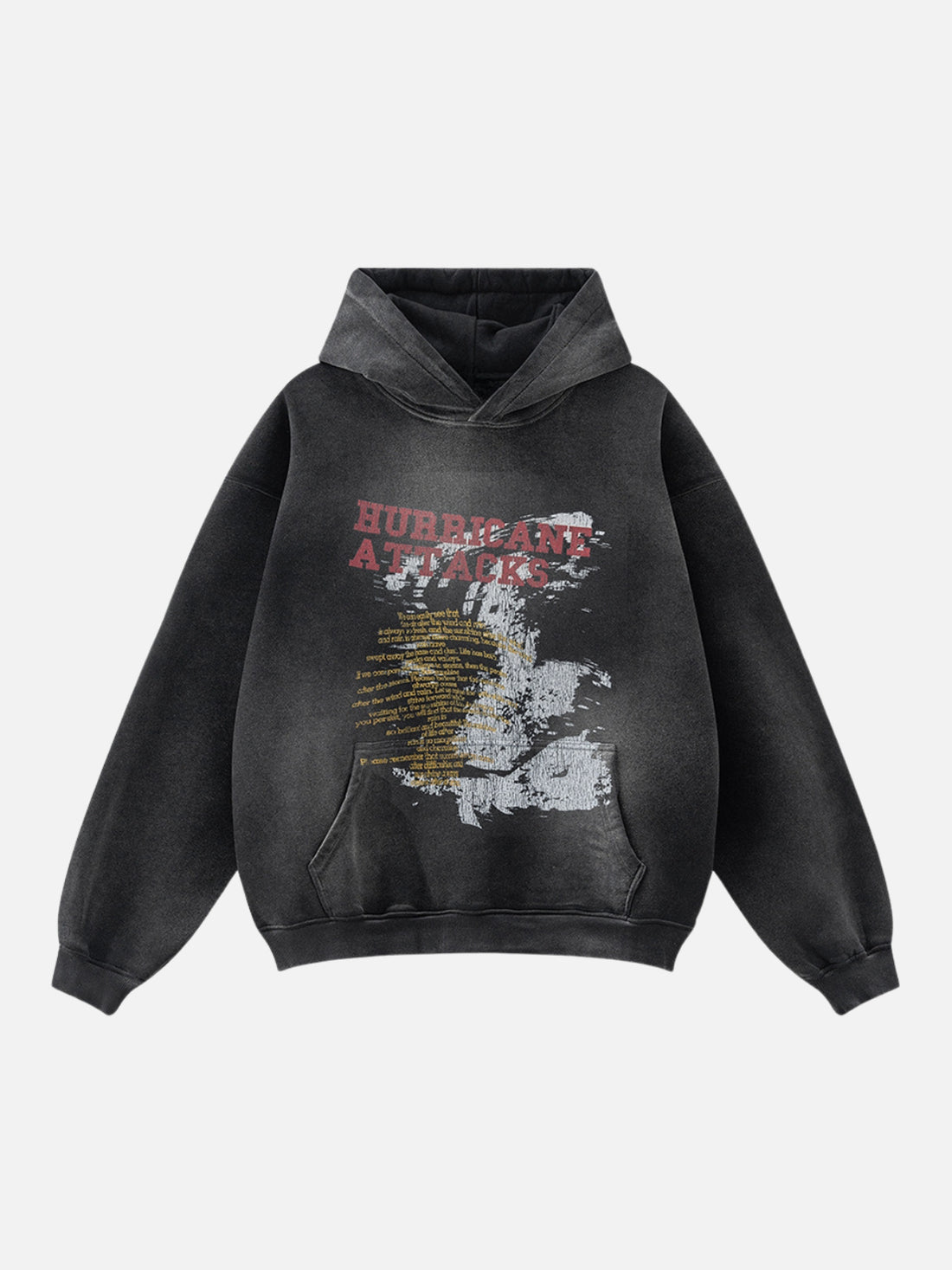 HURRICANE - Oversized Print Hoodie Black | TEENWEAR.EU