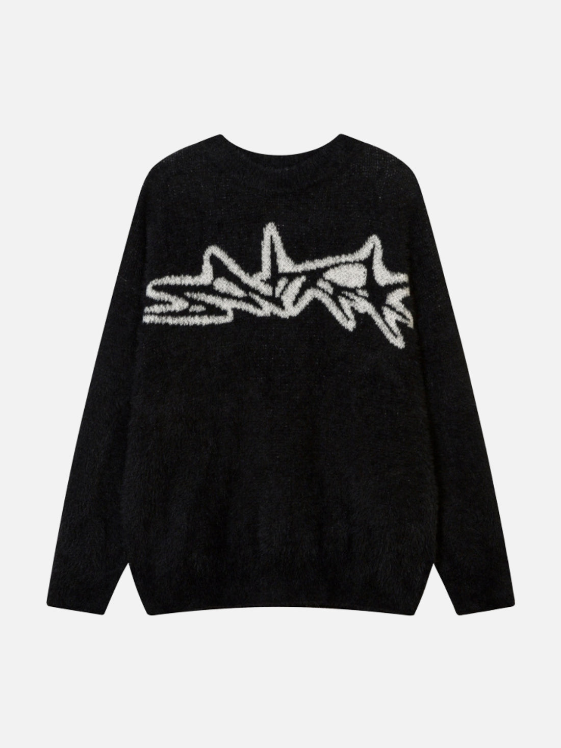 BLURRED STAR - Oversized Graphic Sweater Black | TEENWEAR.EU