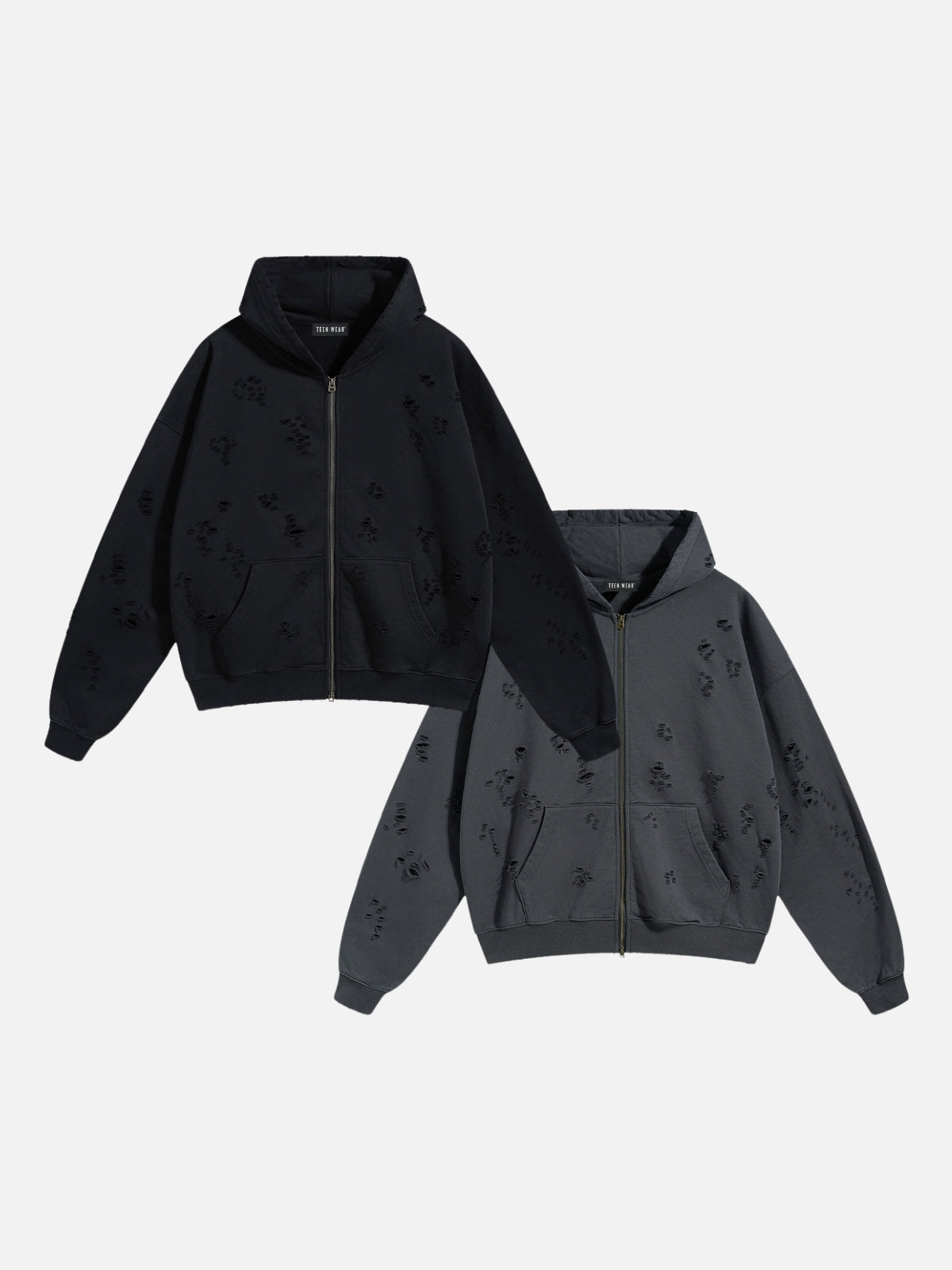 HOLIES - Oversized Basic Zip Up Hoodie | TEENWEAR.EU